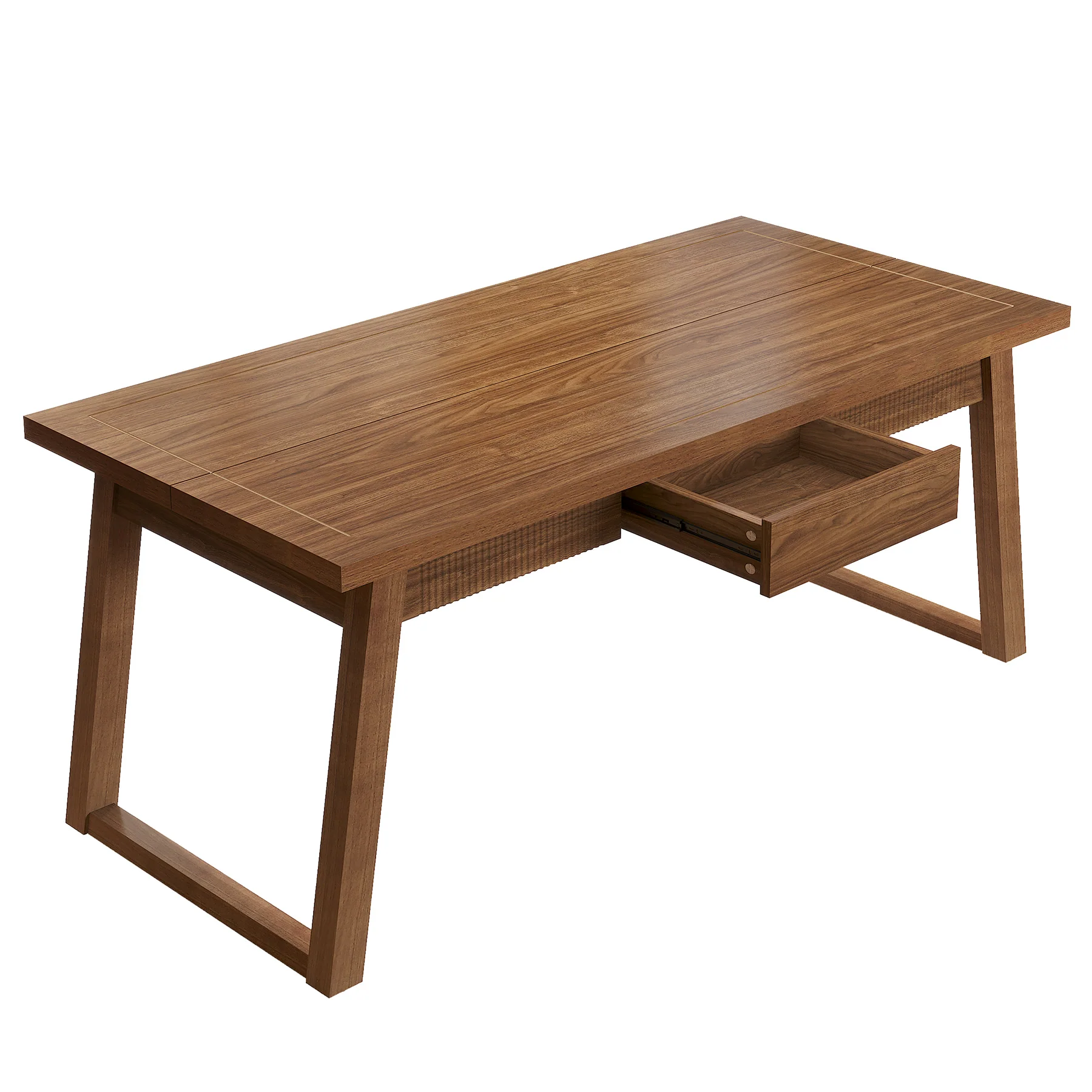 55" Rectangular Dining Table with Drawer & Solid Wood Legs for 4-6 - Image 9
