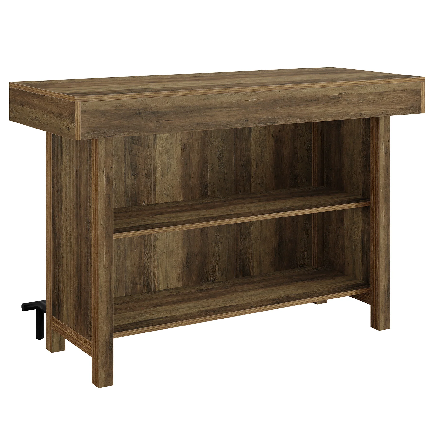 57.48" Bar Unit, Industrial Counter Height Bar Table with 2-Tier Storage - Image 9