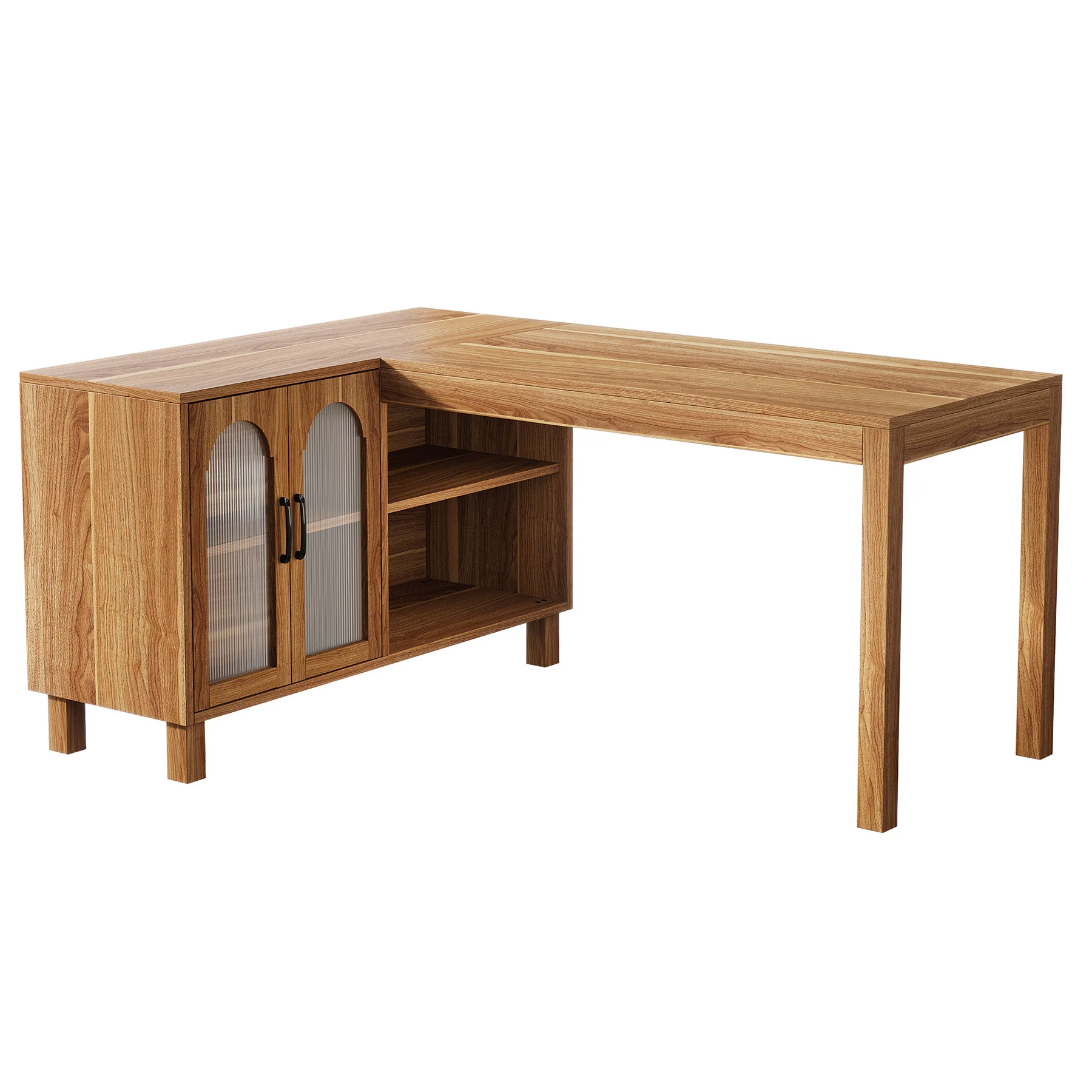 59" L-Shaped Executive Desk, Computer Desk Home Office Desk With Storage Cabinet - Image 14