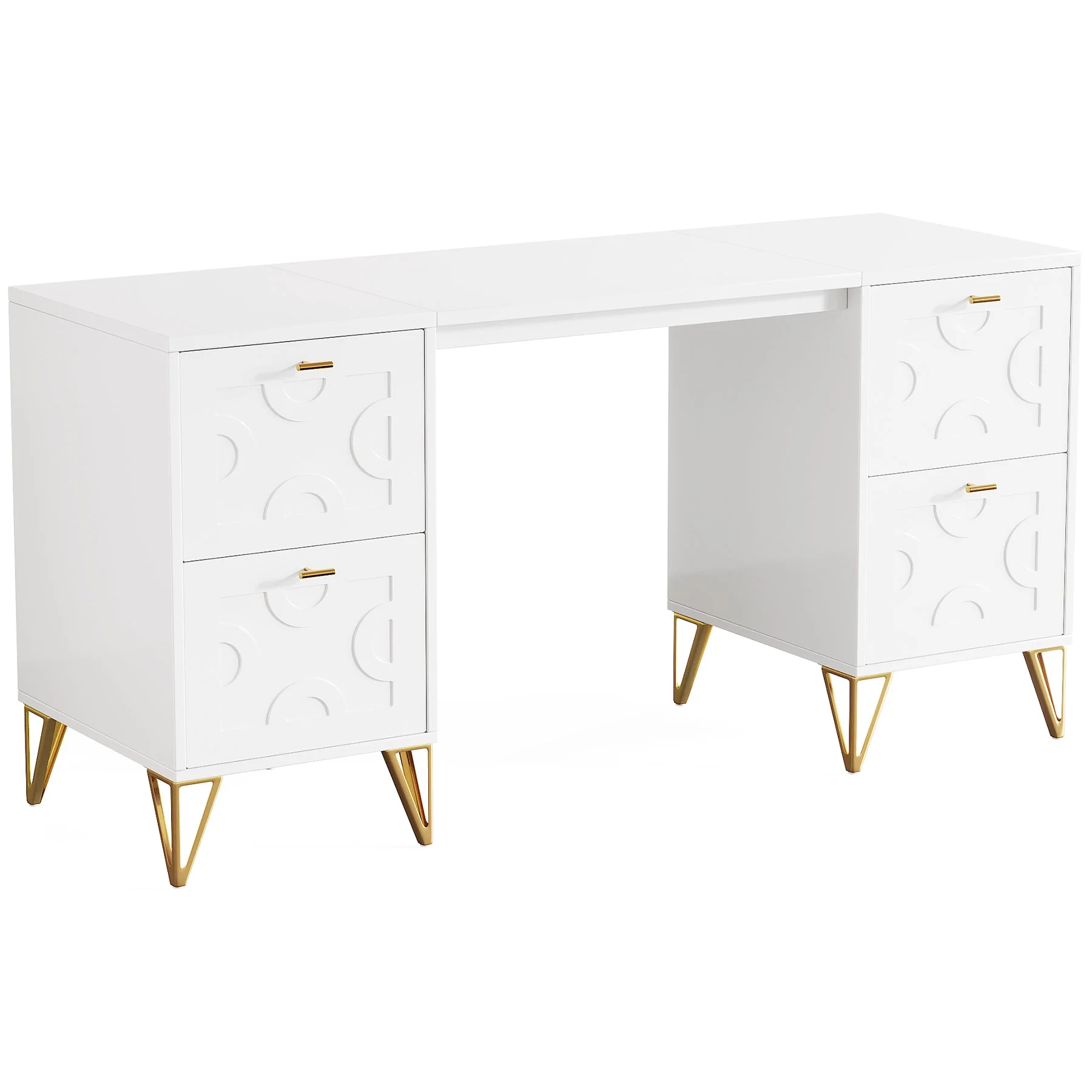 59" Makeup Vanity Desk, Modern Dressing Table with 4 Drawers (Without Mirror) - Image 11