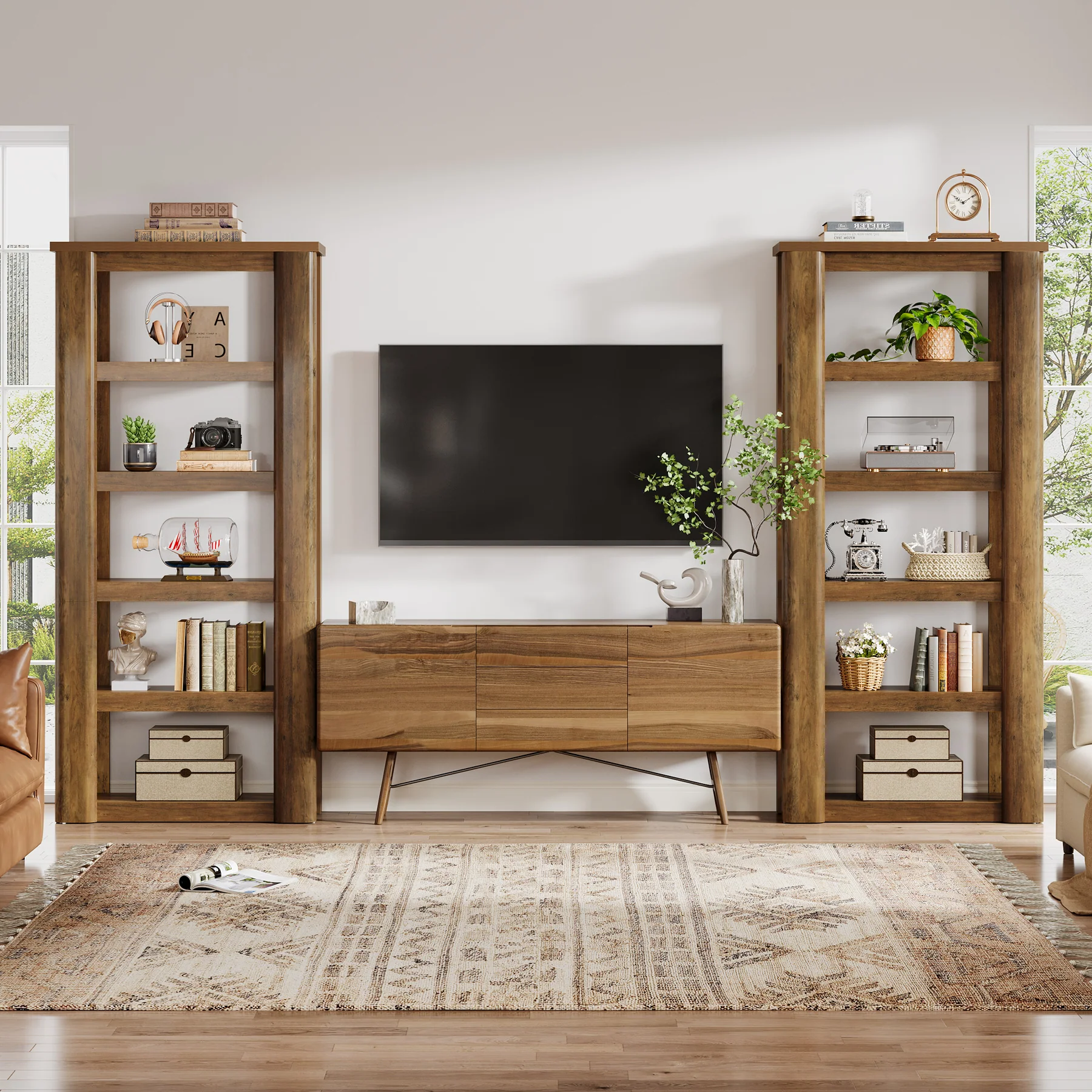 6-Tier Bookshelf, 71" Tall Bookcase Floor Standing Display Storage Shelves - Image 6