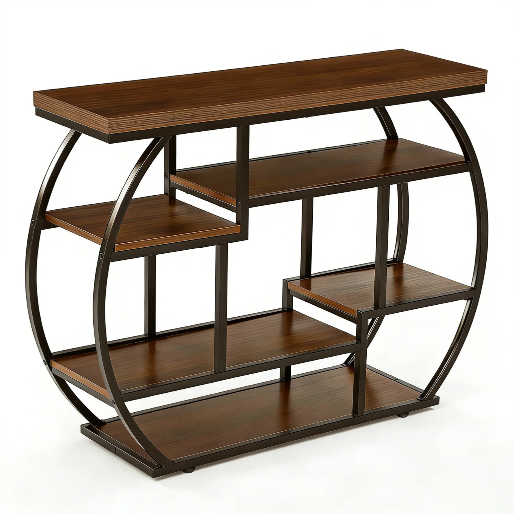6-Tier Console Table, 39.4" Sofa Entryway Table with Shelves for Hallway - Image 8