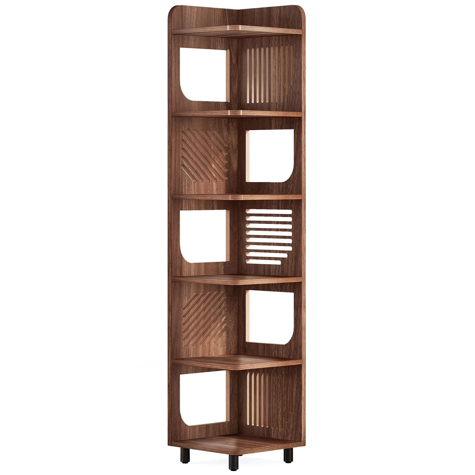 71" Corner Shelf, Narrow Bookshelf Display Shelf with Storage Rack - Image 10