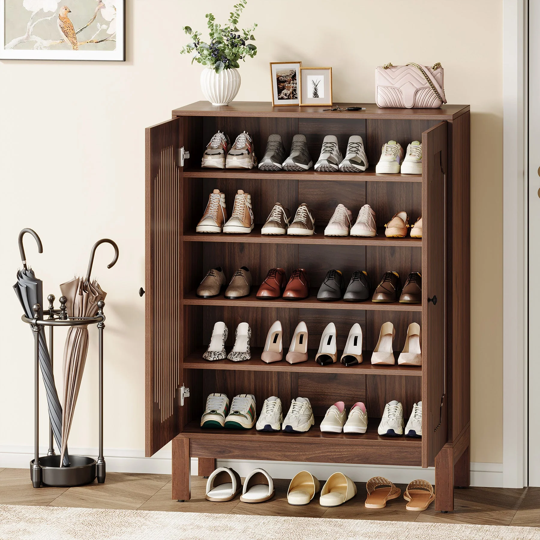 20 Pairs Shoe Cabinet, 6-Tier Shoe Storage Organizer with Adjustable Shelves - Image 4