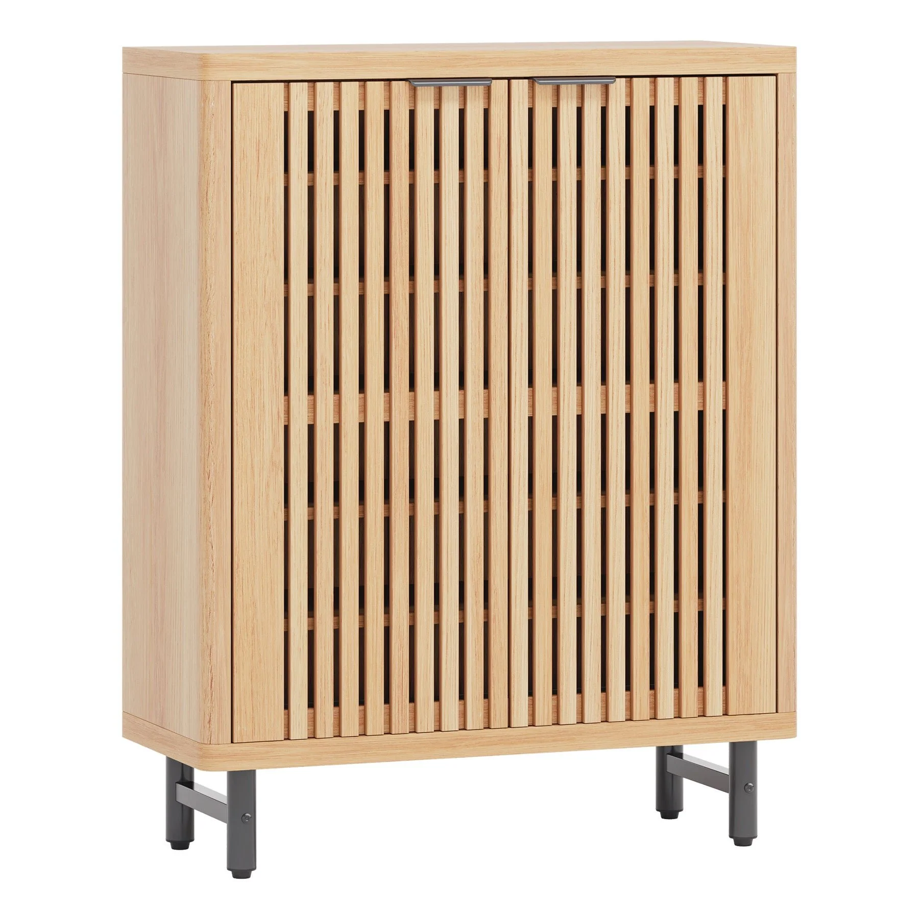 6-Tier Wooden Shoe Cabinet with Louvered Doors & Adjustable Shelves - Image 15