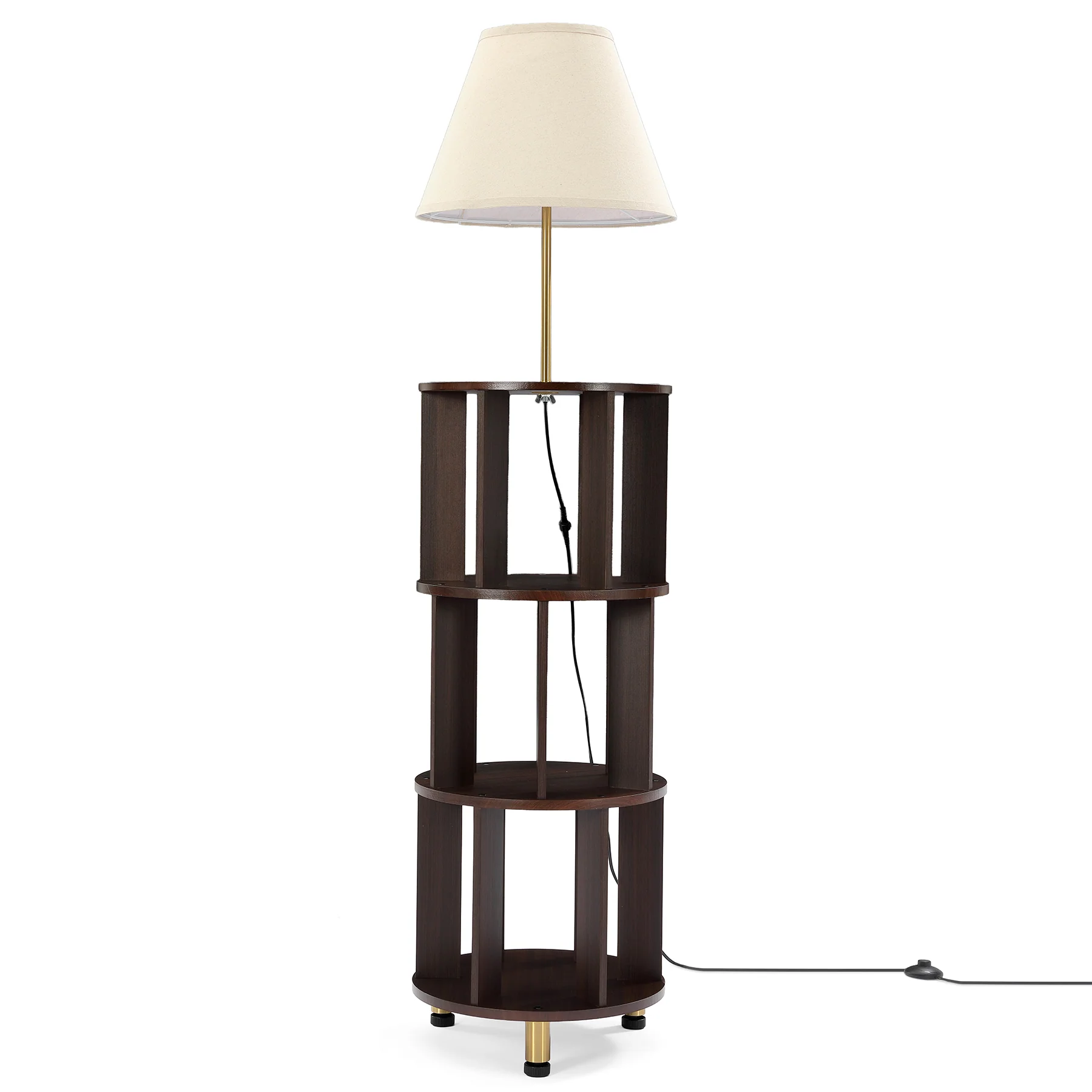 Floor Lamp with 3-Tier Open Bookshelf, 62.2" Tall Standing Lamp for Home Office - Image 11