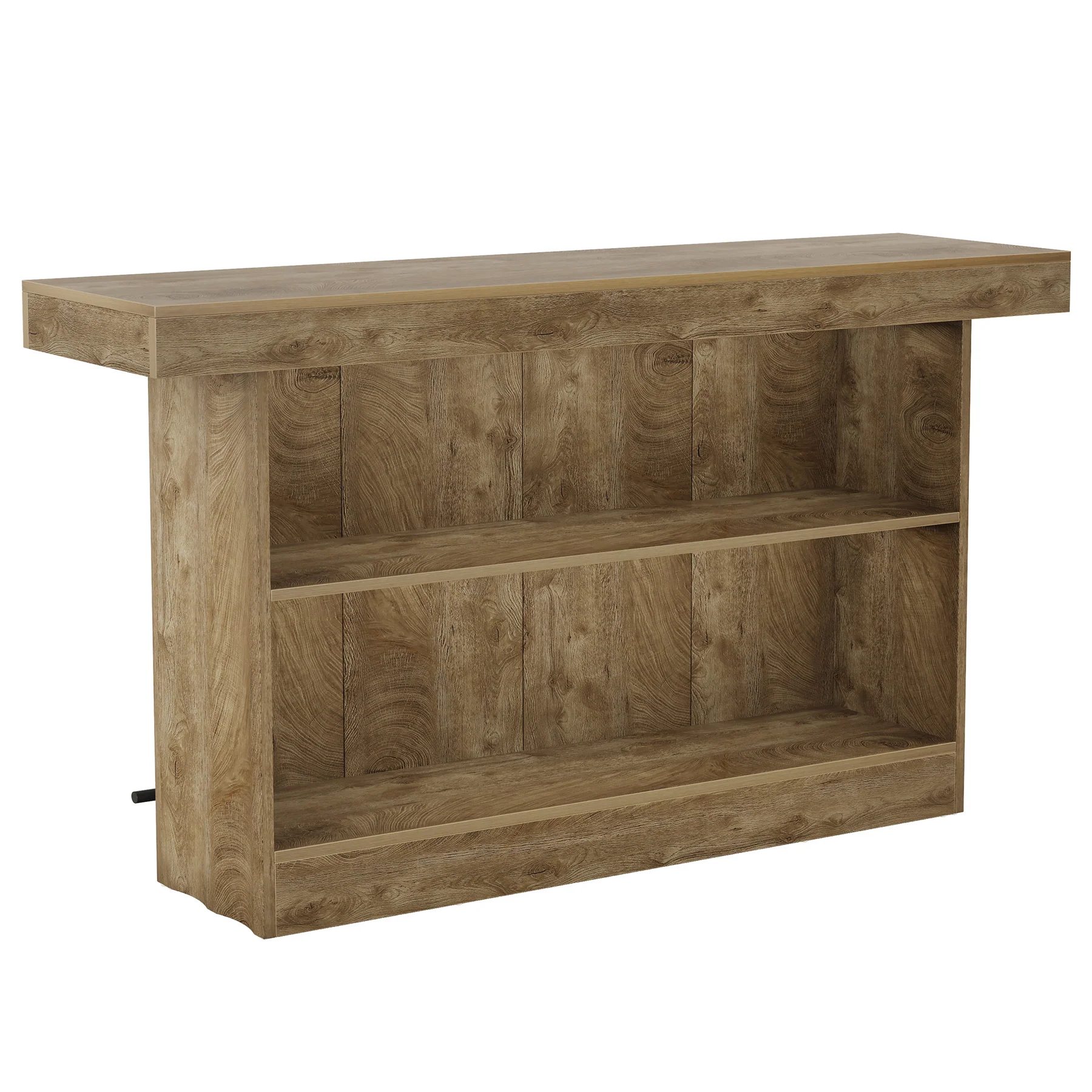 63" Bar Table, 2-Tier Bar Unit Counter Height Pub Table with Storage Shelves - Image 7