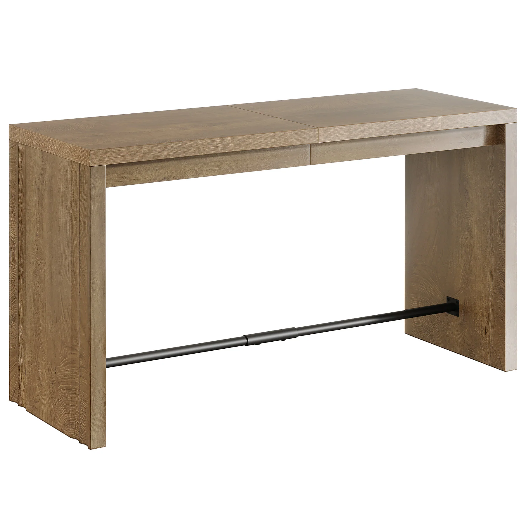 63" Bar Table, Rectangular Counter Height Pub Table with Metal Footrest - Image 10
