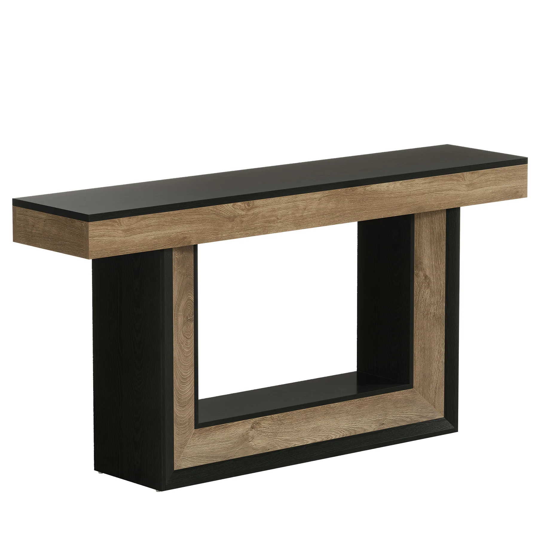 63" Console Table with U-Shaped Base, 2-Tier Narrow Sofa Table for Entryway - Image 8