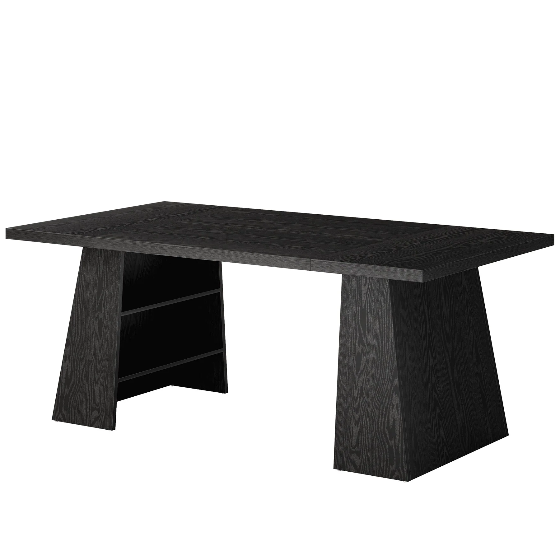 63" Dining Table for 4-6 People, Modern Kitchen Table with Storage Shelves - Image 8