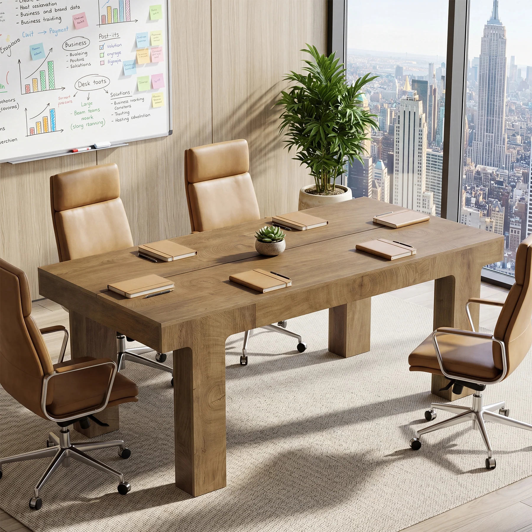 63" Executive Desk, Modern Computer Desk with Curved Edge for Home Office - Image 3