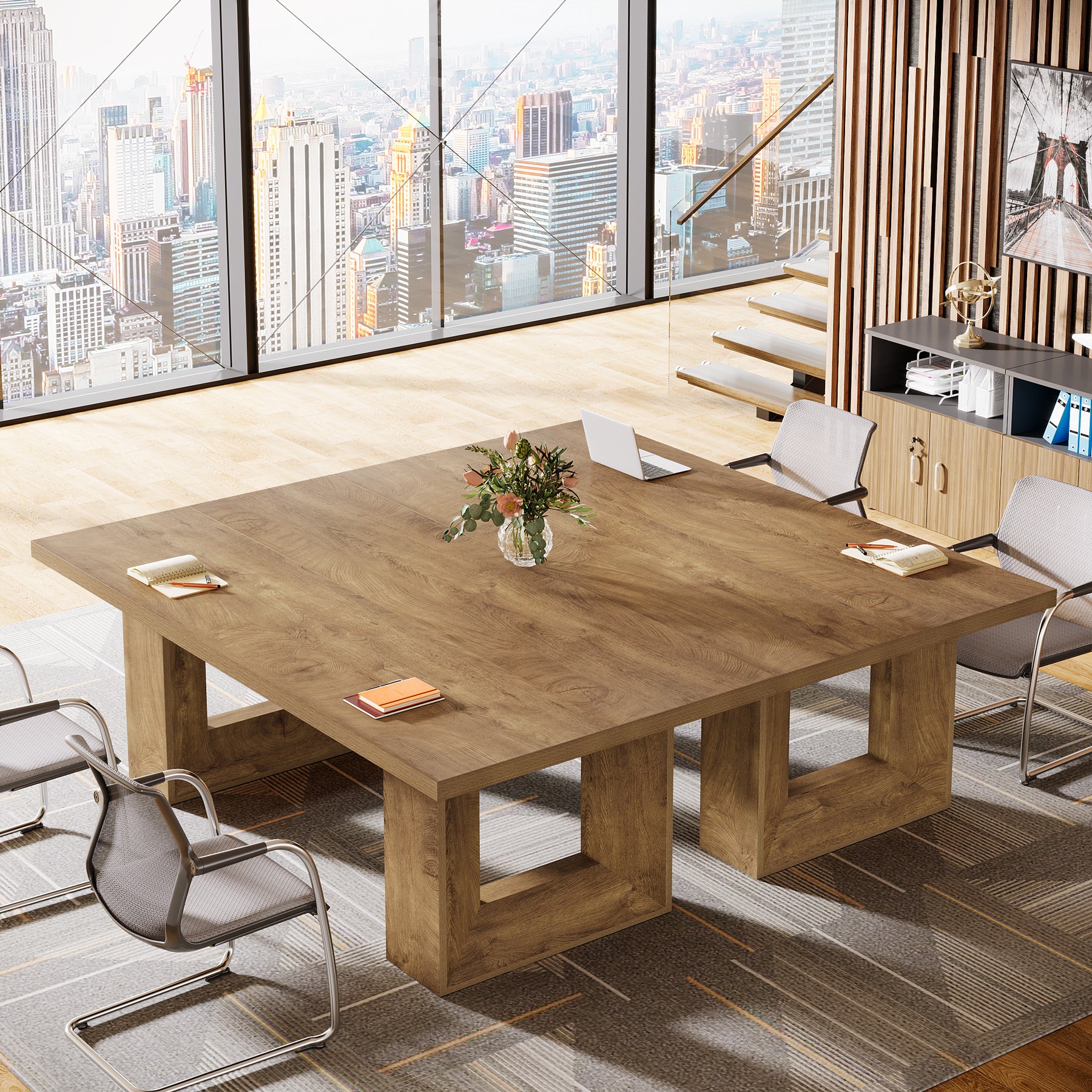 62.99" Executive Desk, Rectangular Computer Desk Conference Table for 6-8 - Image 6
