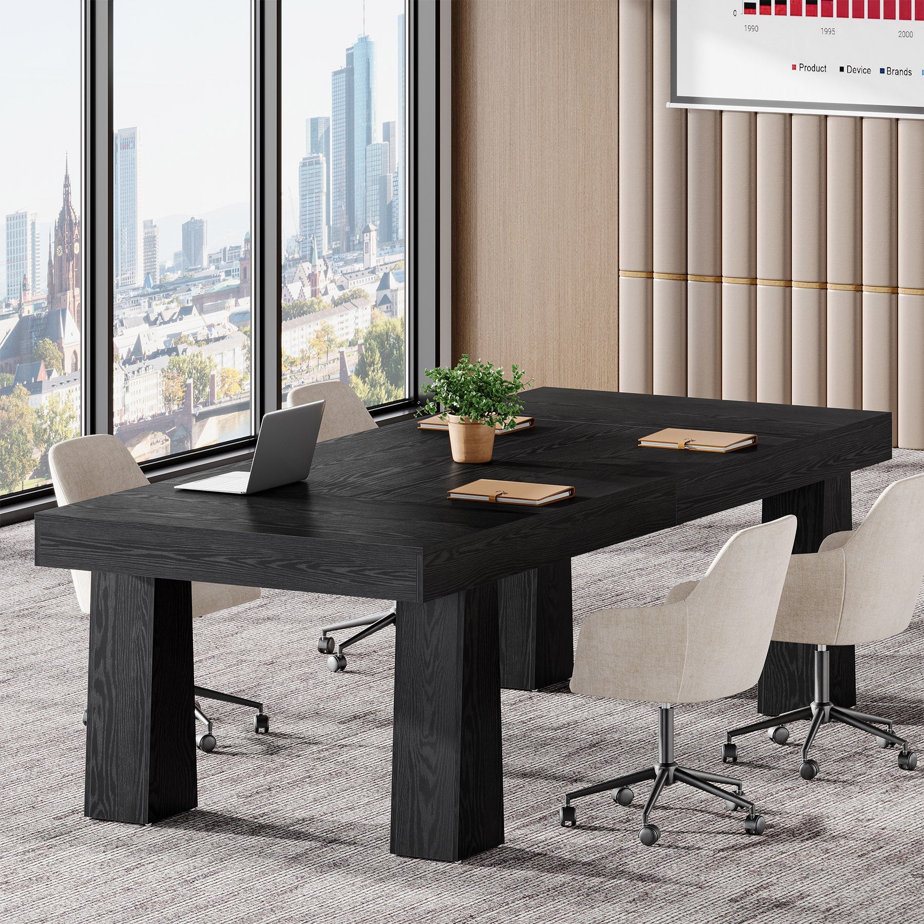63" Executive Desk, Modern Home Office Desk Computer Desk - Image 5