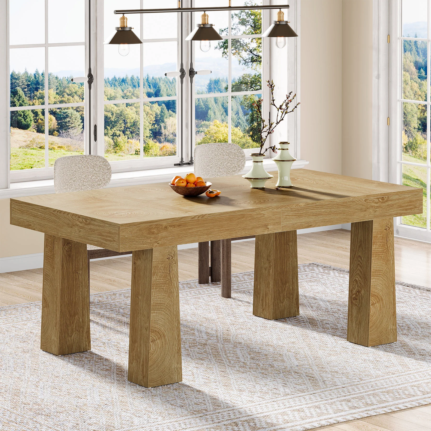 Modern Kitchen Table, 63" Dining Table Dinner Table for 4-6 - Image 10