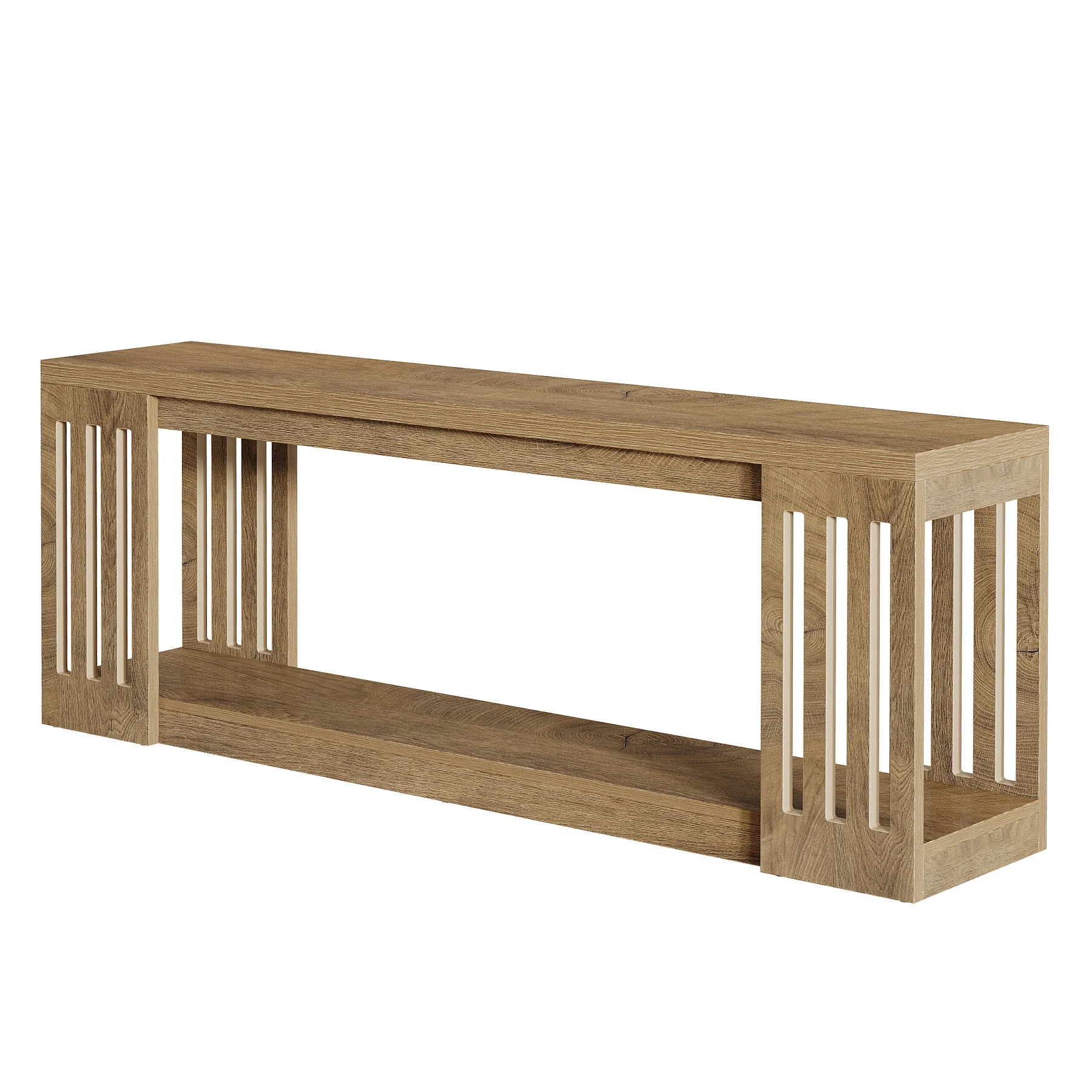 Tribesigns 63" Wooden Storage Bench, Farmhouse Entryway Bench for Hallway - Image 10