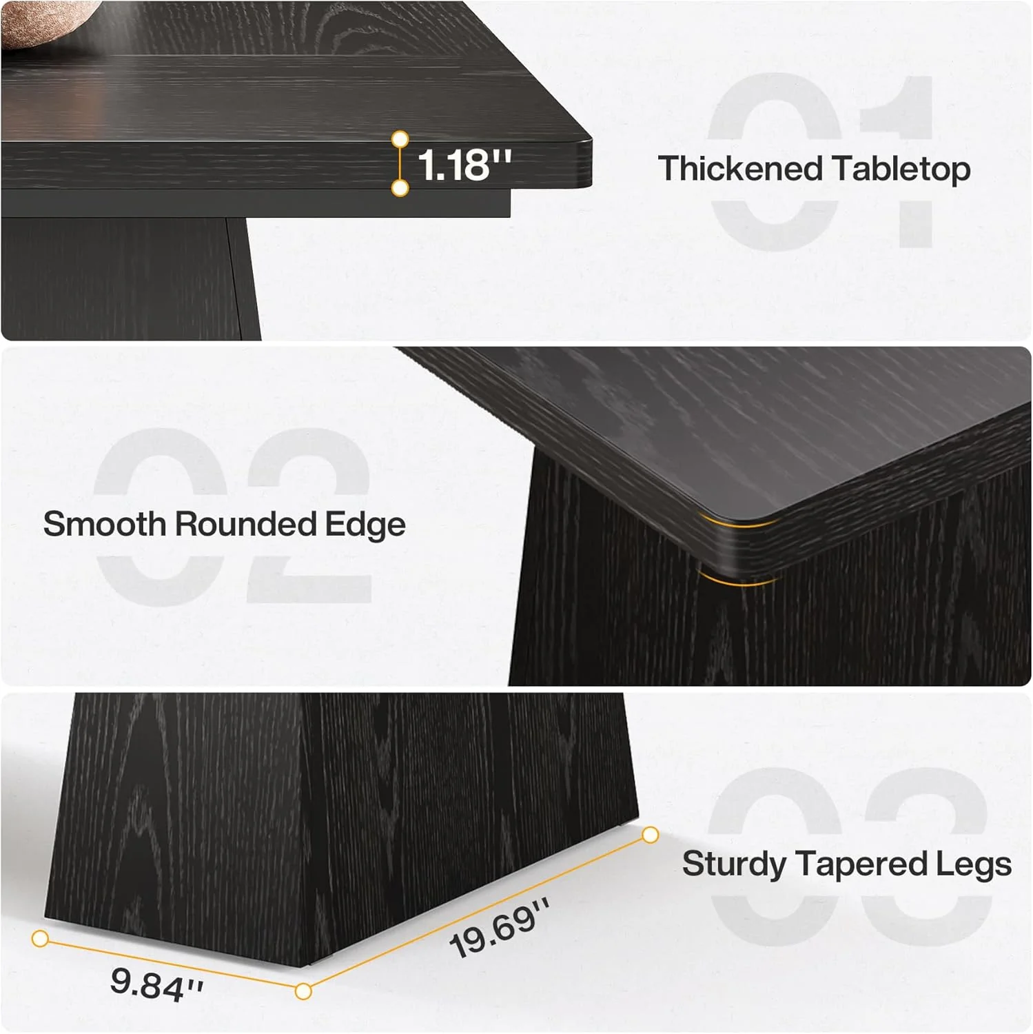 63" Executive Office Desk, Modern Black Double Pedestal Workstation for Home - Image 7