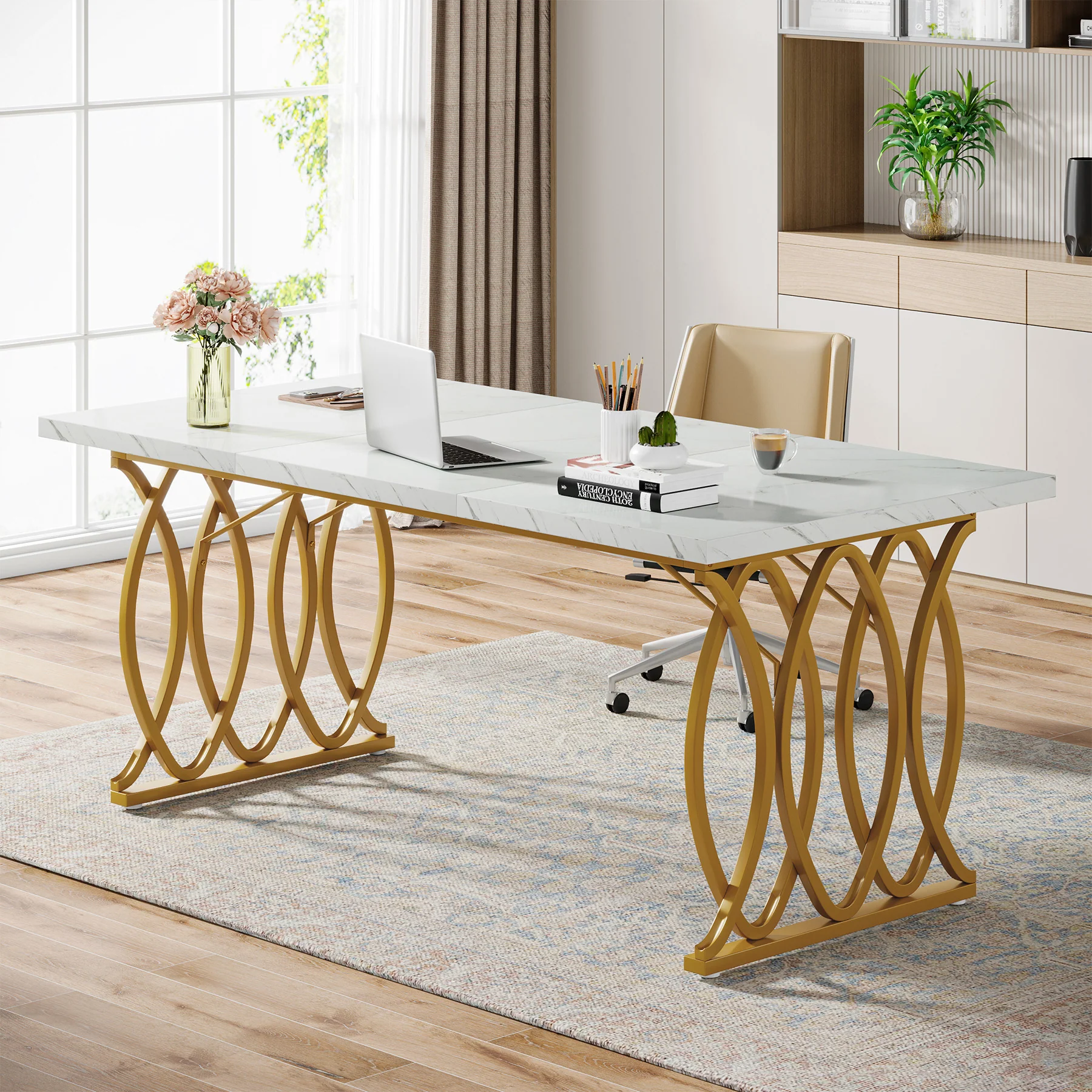 63" Executive Desk, Modern Computer Desk Conference Room Table - Image 3