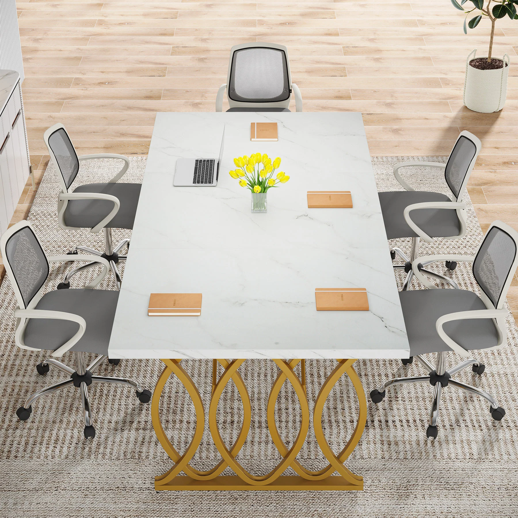 63" Executive Desk, Modern Computer Desk Conference Room Table - Image 5