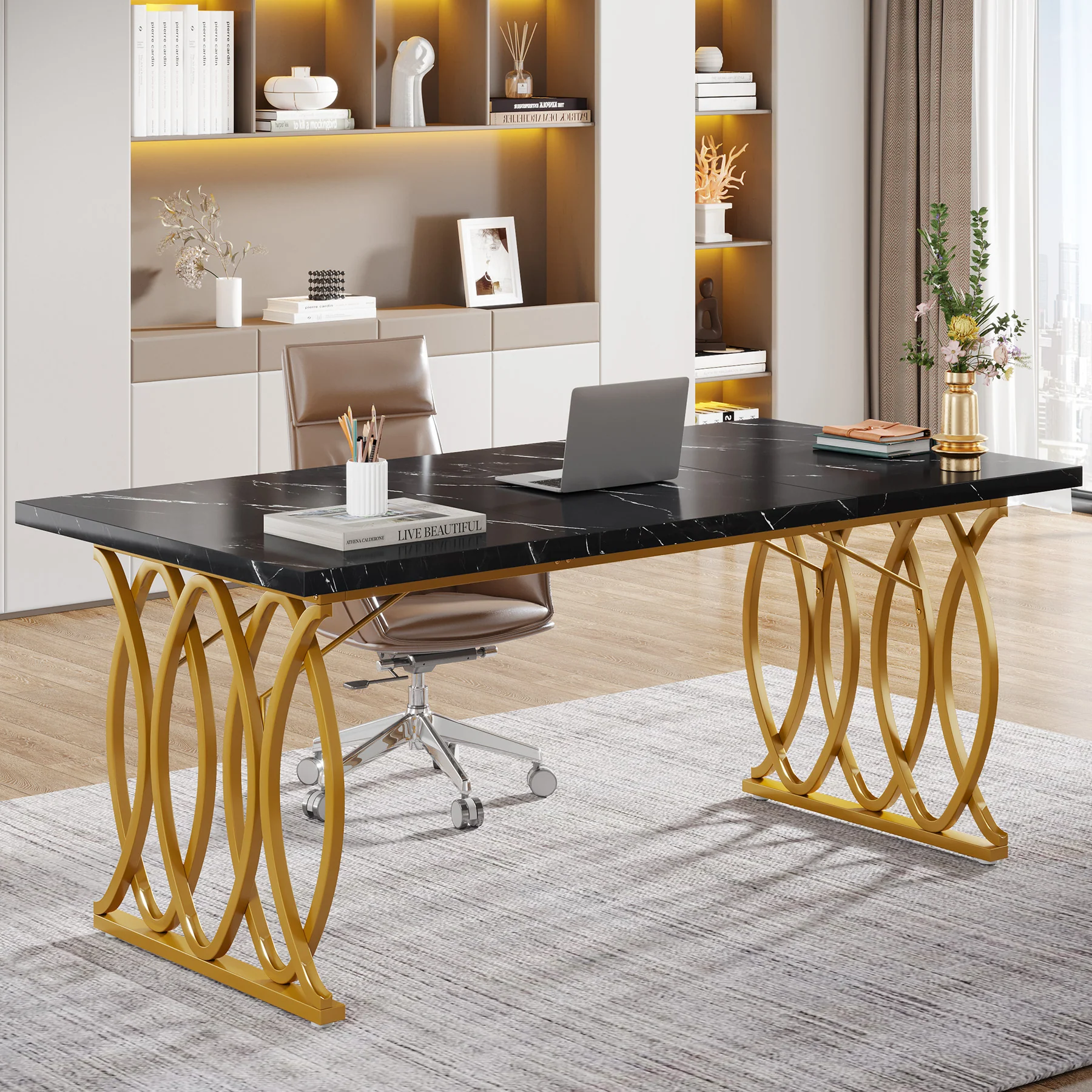 63" Executive Desk, Modern Computer Desk Conference Room Table - Image 8