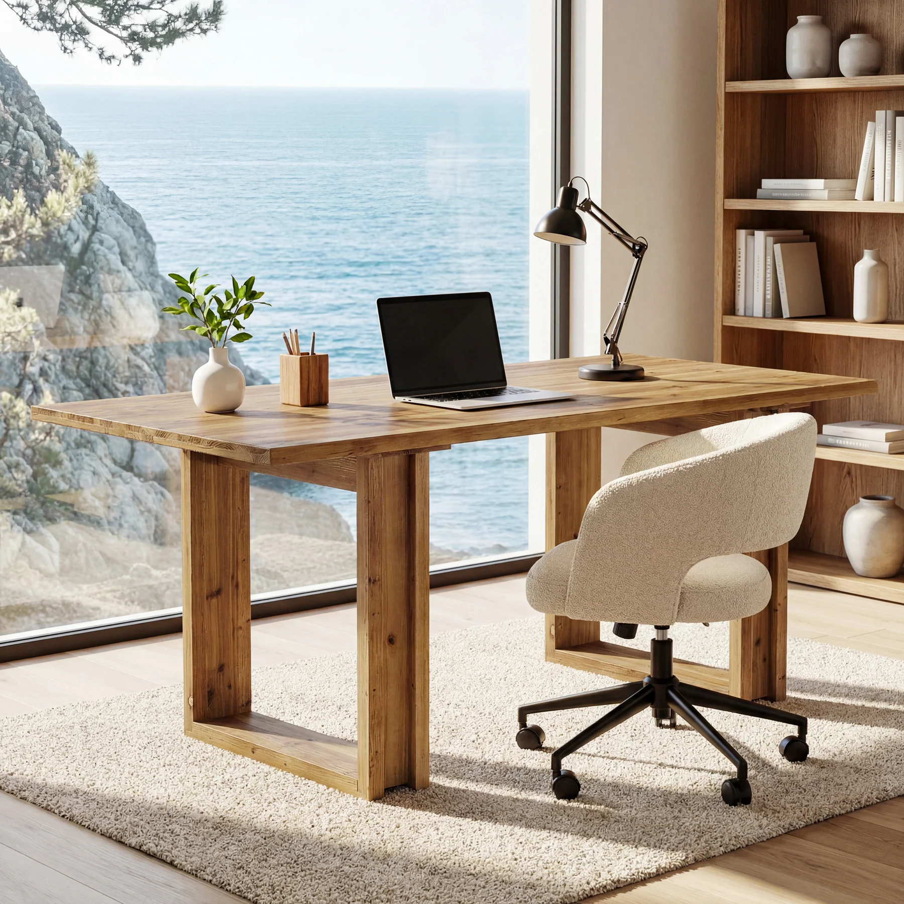 Tribesigns 63-Inch Executive Desk, Large Solid Wood Desk for Home Office - Image 6
