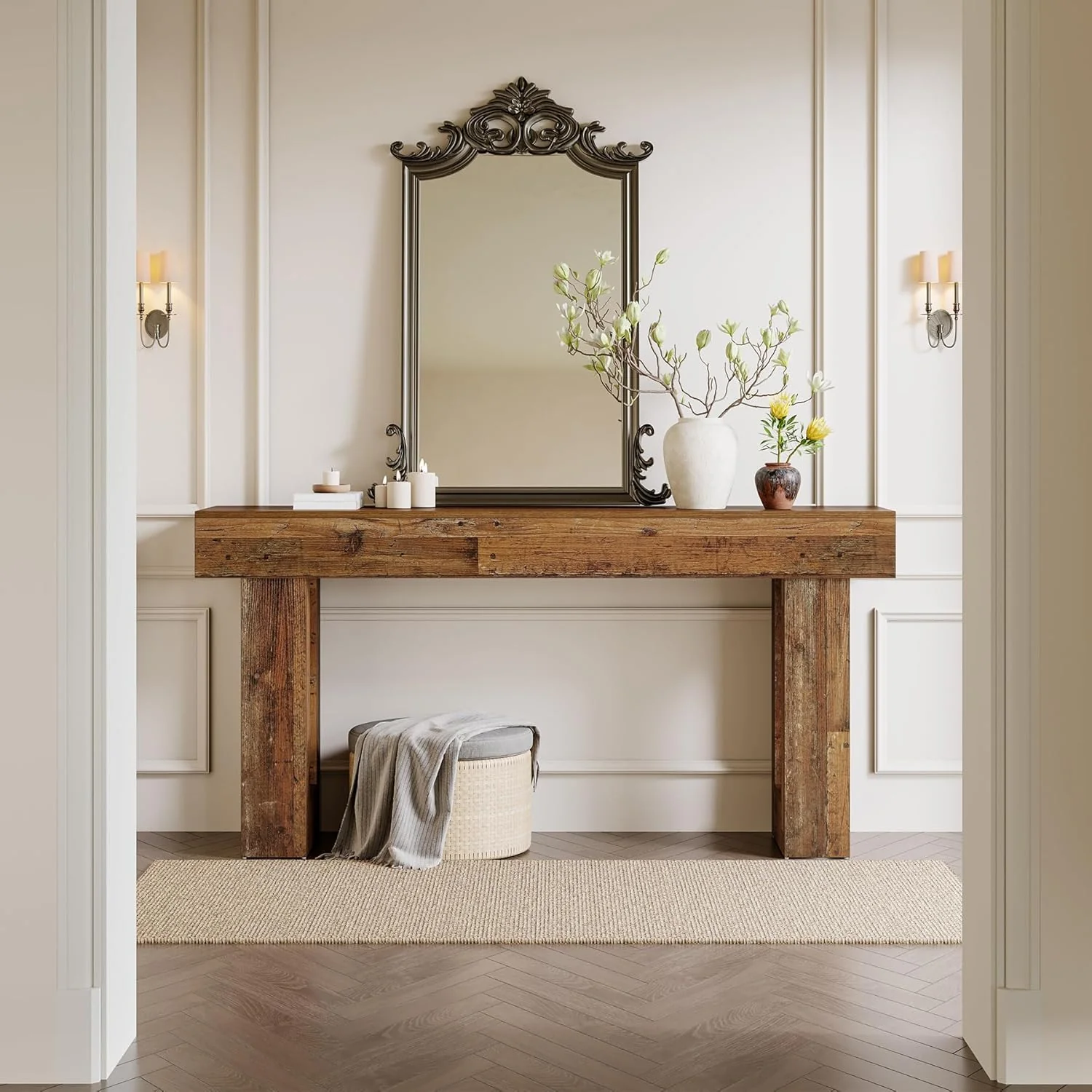 Tribesigns 63-Inch Console Table, Farmhouse Wooden Sofa Table - Image 14