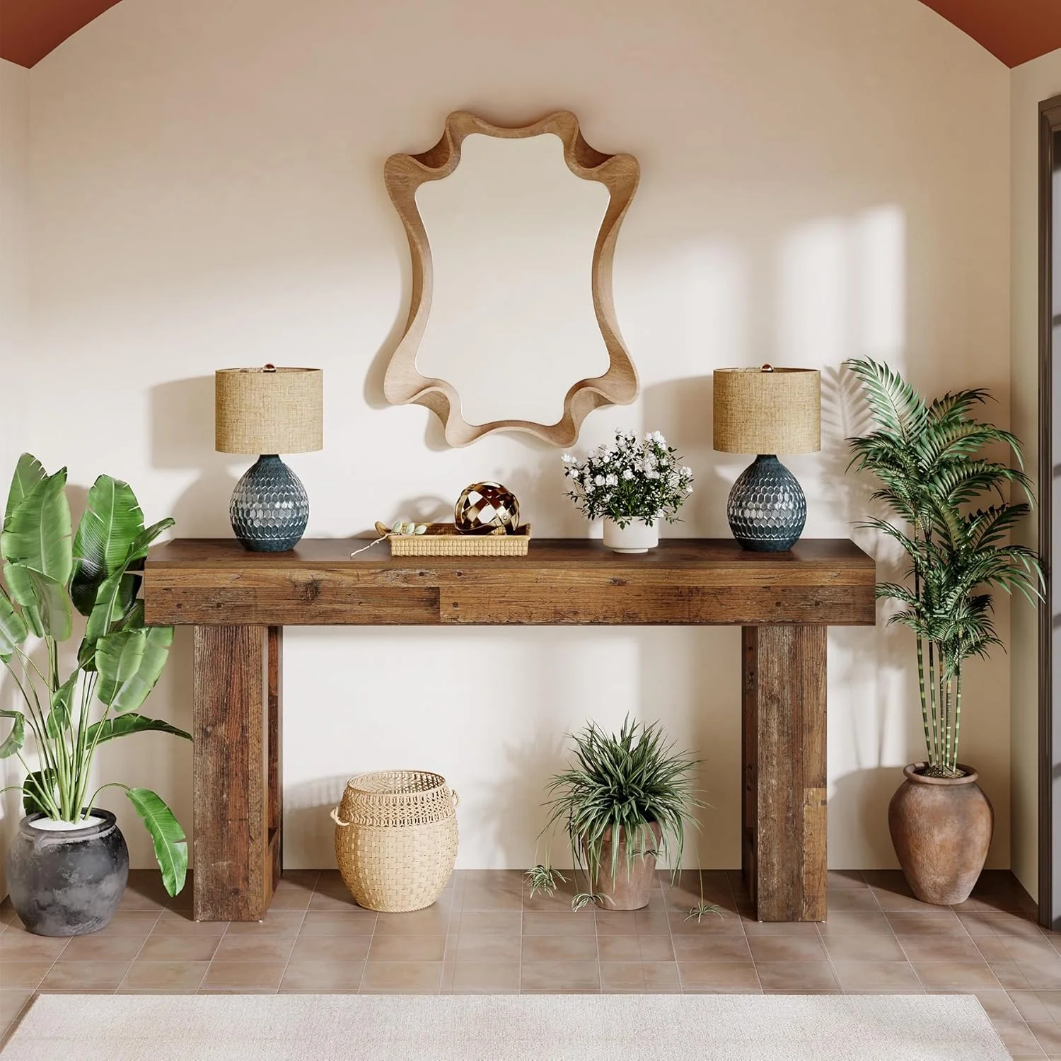 Tribesigns 63-Inch Console Table, Farmhouse Wooden Sofa Table - Image 17