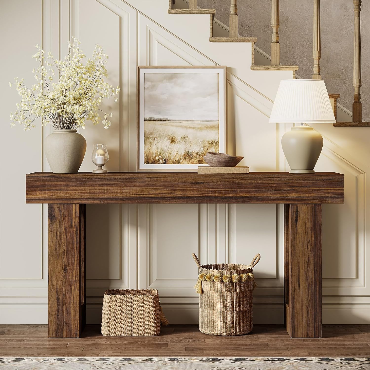 Tribesigns 63-Inch Console Table, Farmhouse Wooden Sofa Table - Image 19