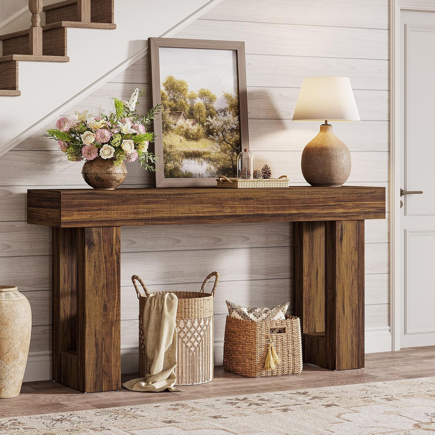 Tribesigns 63-Inch Console Table, Farmhouse Wooden Sofa Table - Image 23