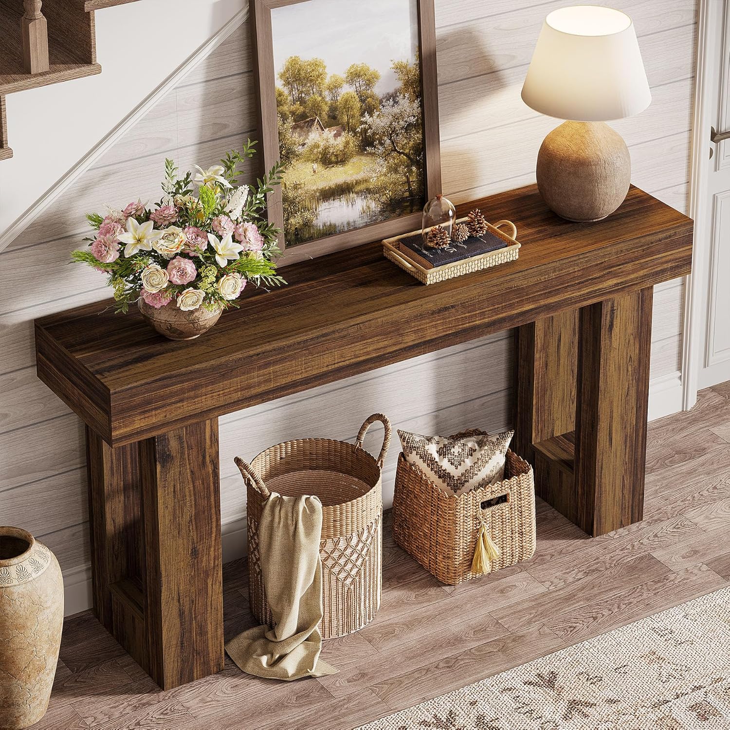 Tribesigns 63-Inch Console Table, Farmhouse Wooden Sofa Table - Image 25