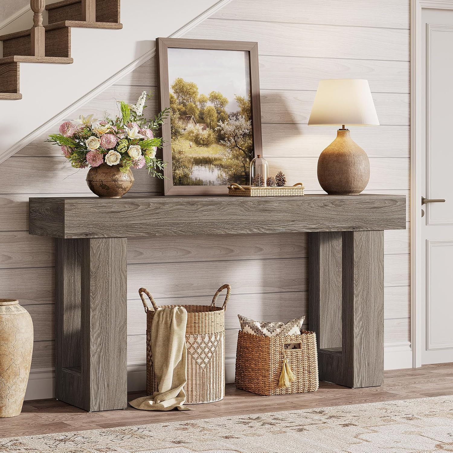 Tribesigns 63-Inch Console Table, Farmhouse Wooden Sofa Table - Image 34