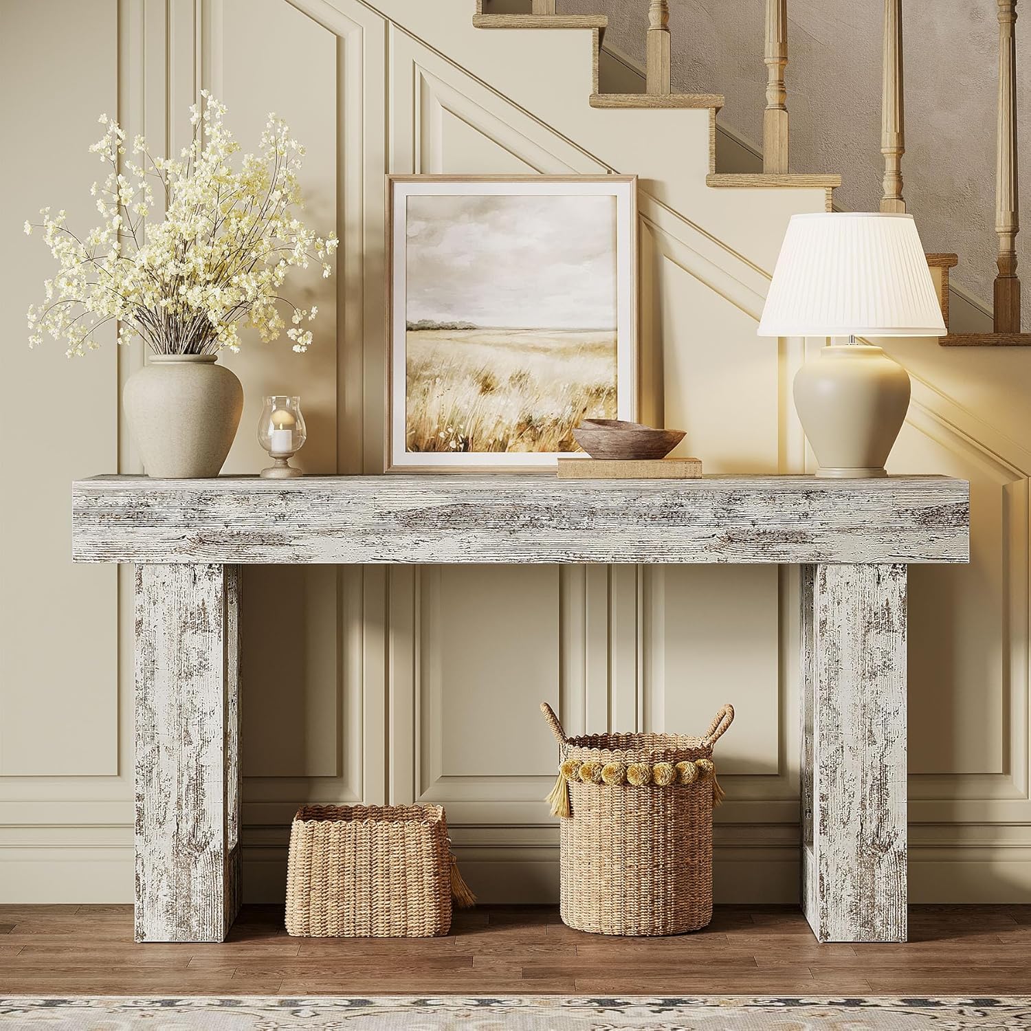Tribesigns 63-Inch Console Table, Farmhouse Wooden Sofa Table - Image 38