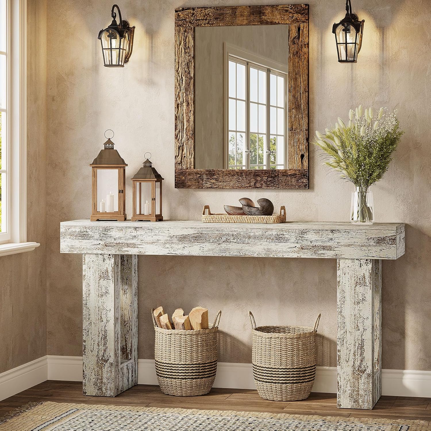 Tribesigns 63-Inch Console Table, Farmhouse Wooden Sofa Table - Image 42