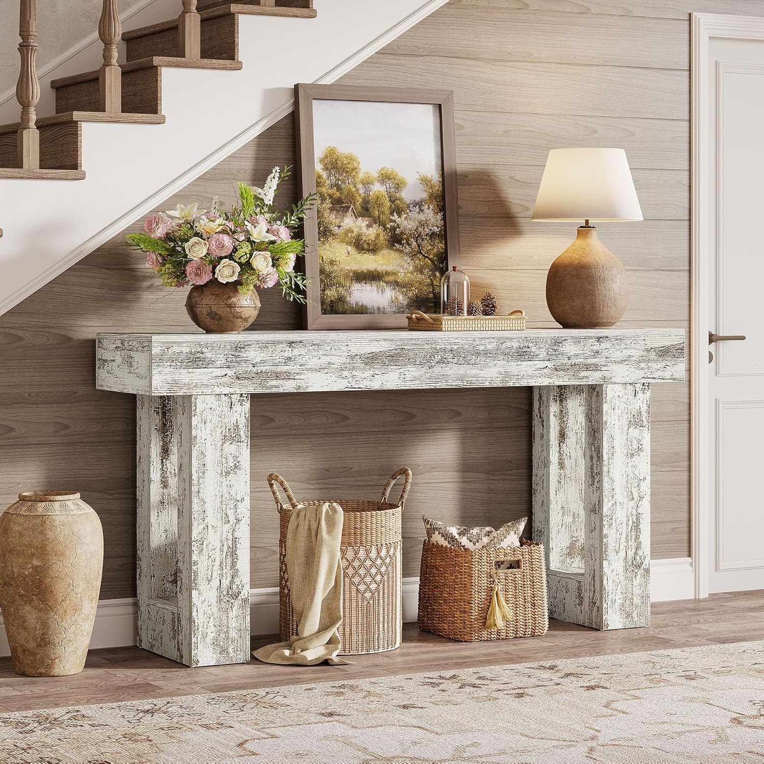 Tribesigns 63-Inch Console Table, Farmhouse Wooden Sofa Table - Image 43