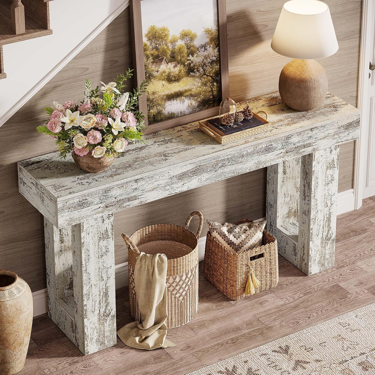 Tribesigns 63-Inch Console Table, Farmhouse Wooden Sofa Table - Image 45