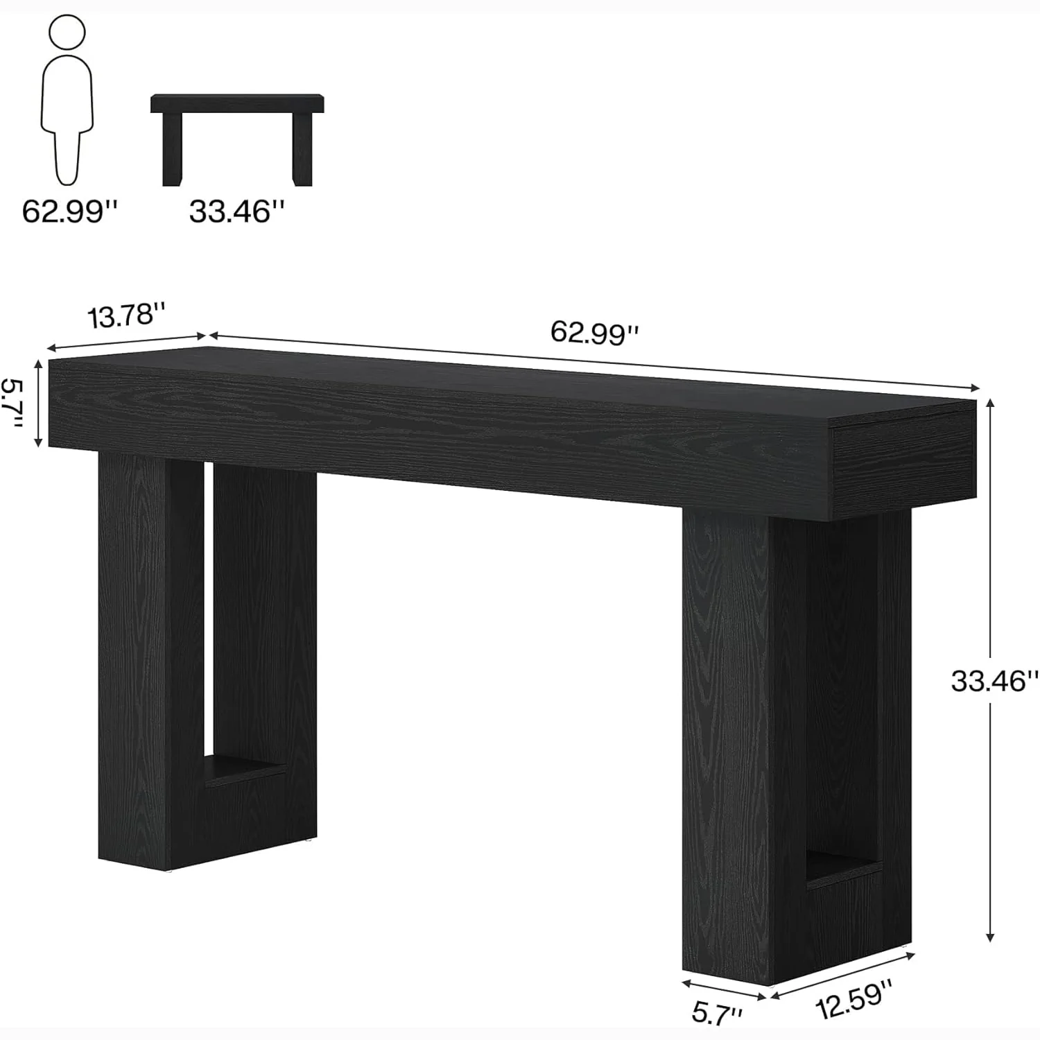 Tribesigns 63-Inch Console Table, Farmhouse Wooden Sofa Table - Image 49