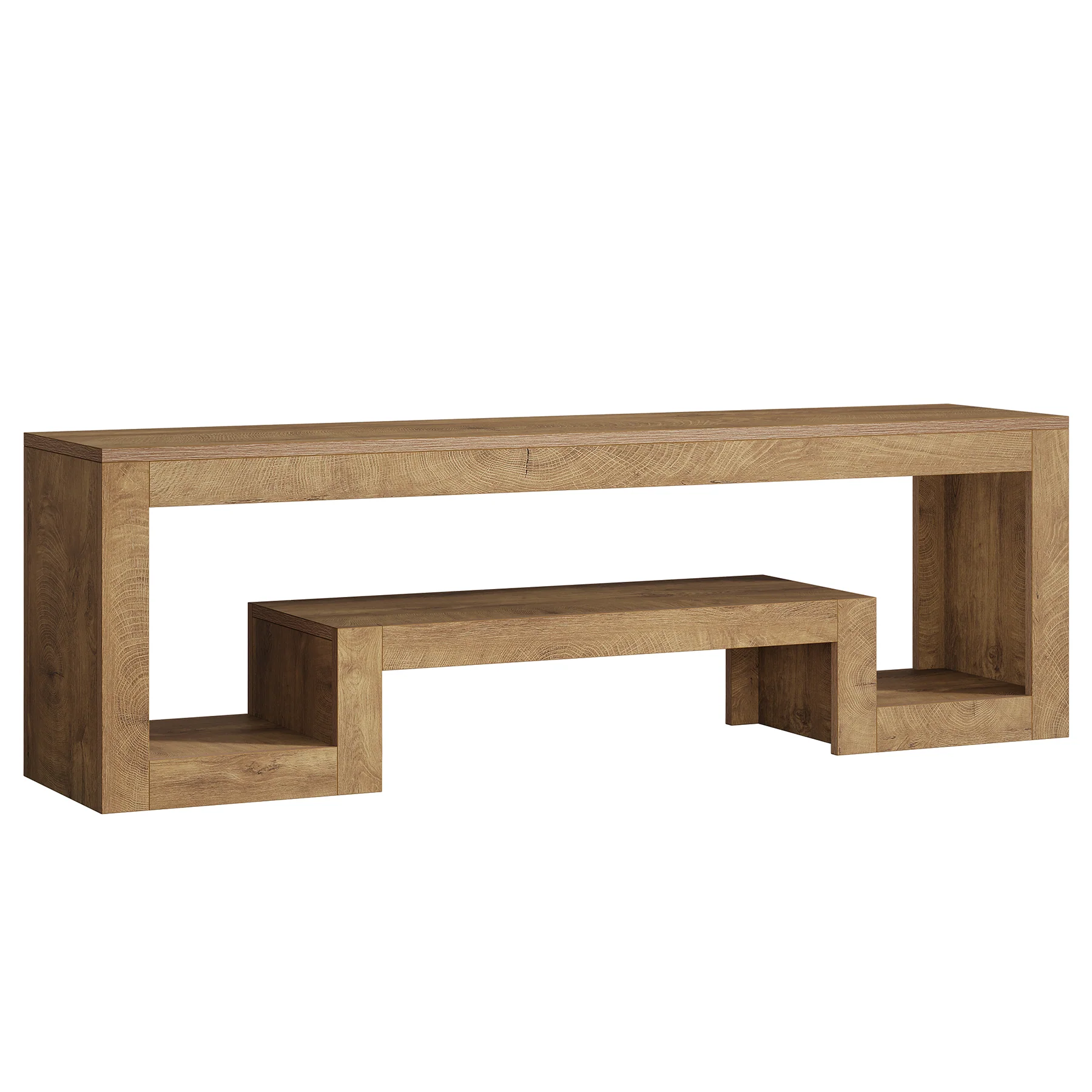 63" Center TV Stand, Vintage Entertainment Center Media Console Stand - Image 12