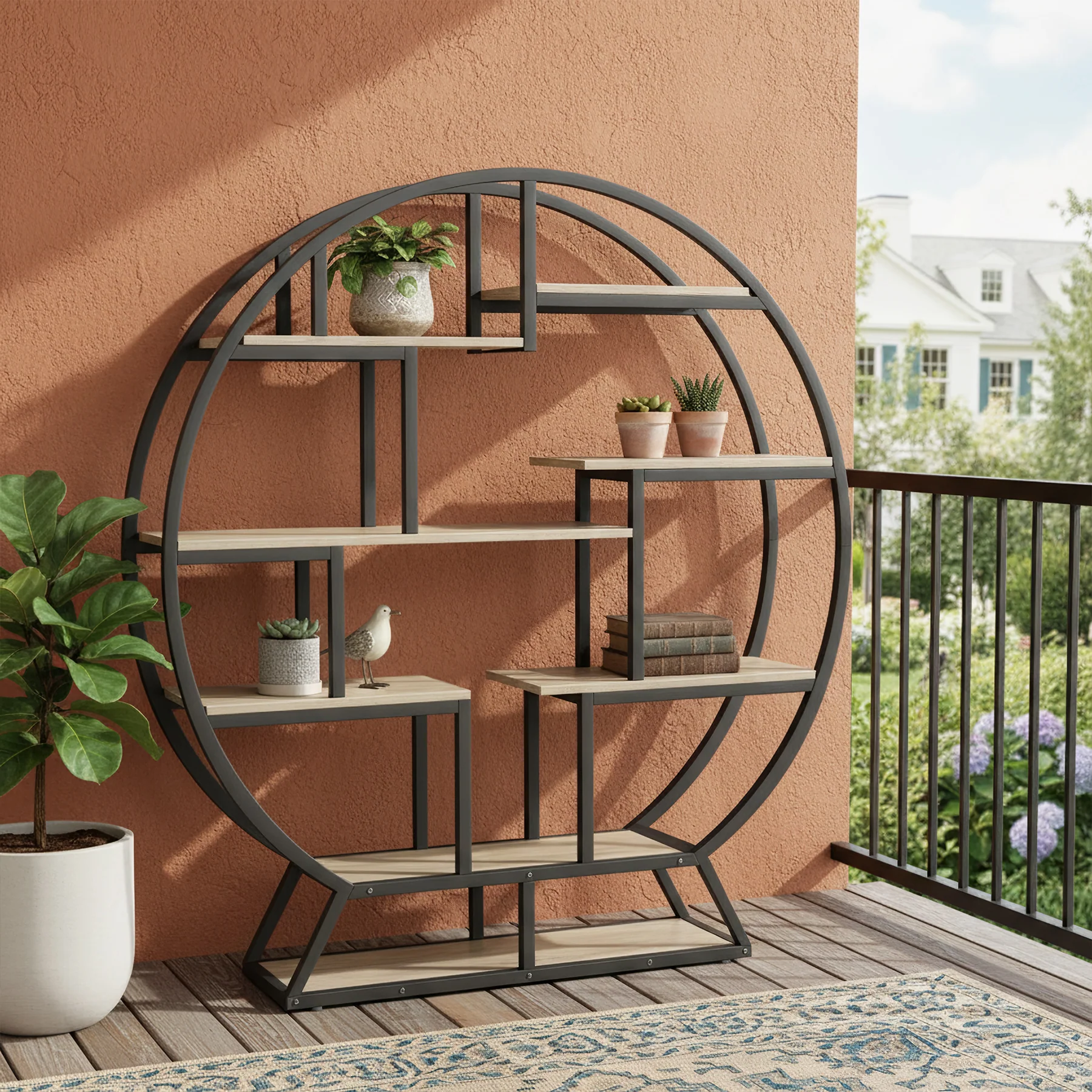 Round Plant Stand, 63" Flower Pot Plant Rack with 8 Shelves - Image 8