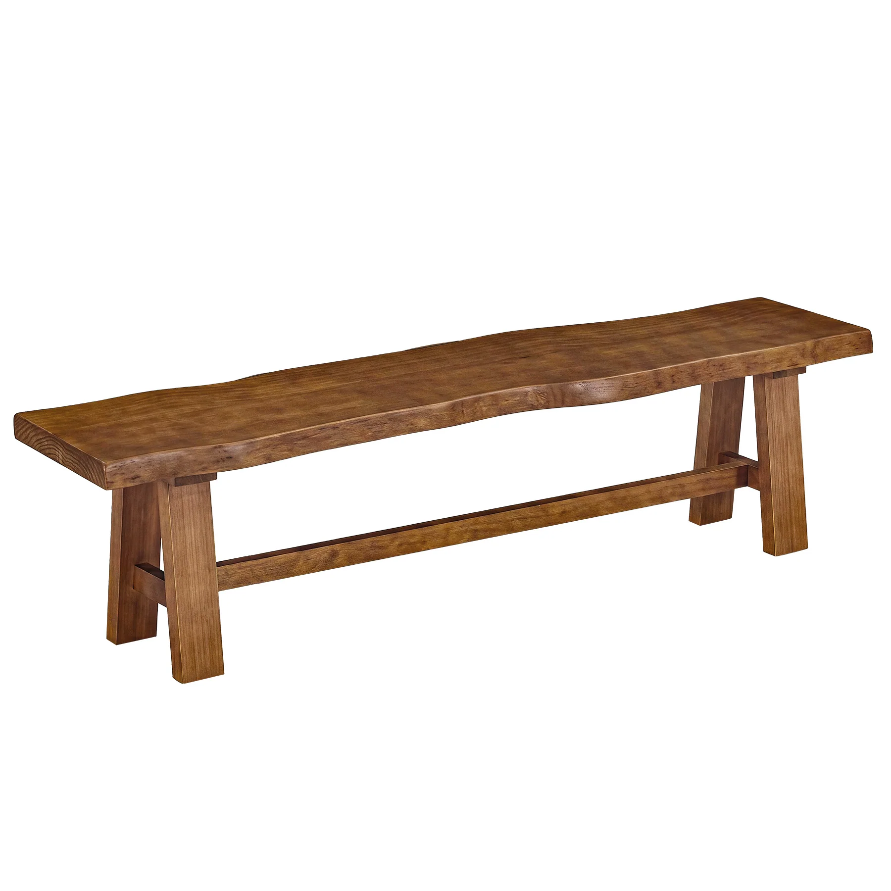 Tribesigns 63" Solid Wood Entryway Bench, Farmhouse Bench with A-Frame Legs - Image 9