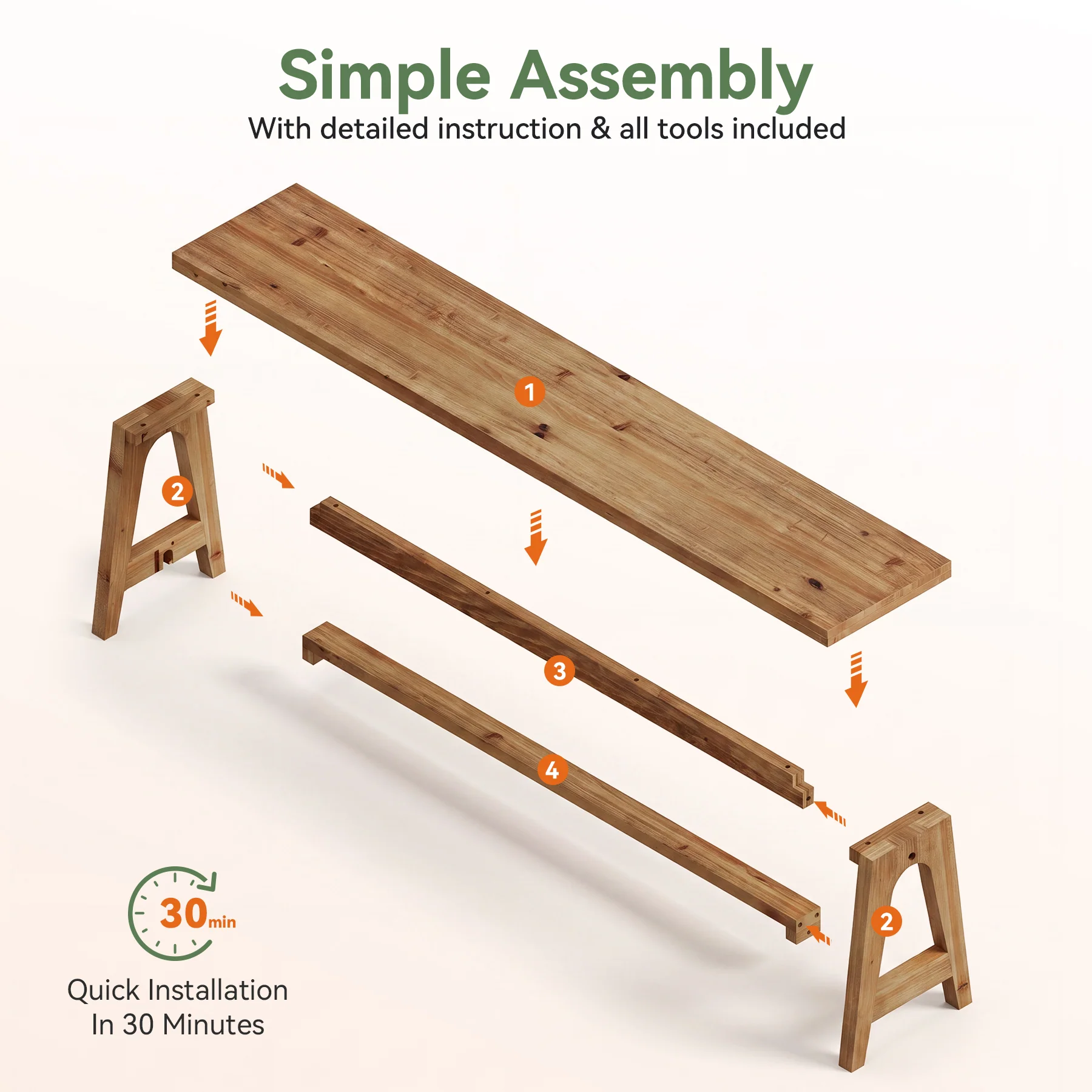 Tribesigns 63-Inch Entryway Bench, Narrow Hallway Seat for Mudroom - Image 5