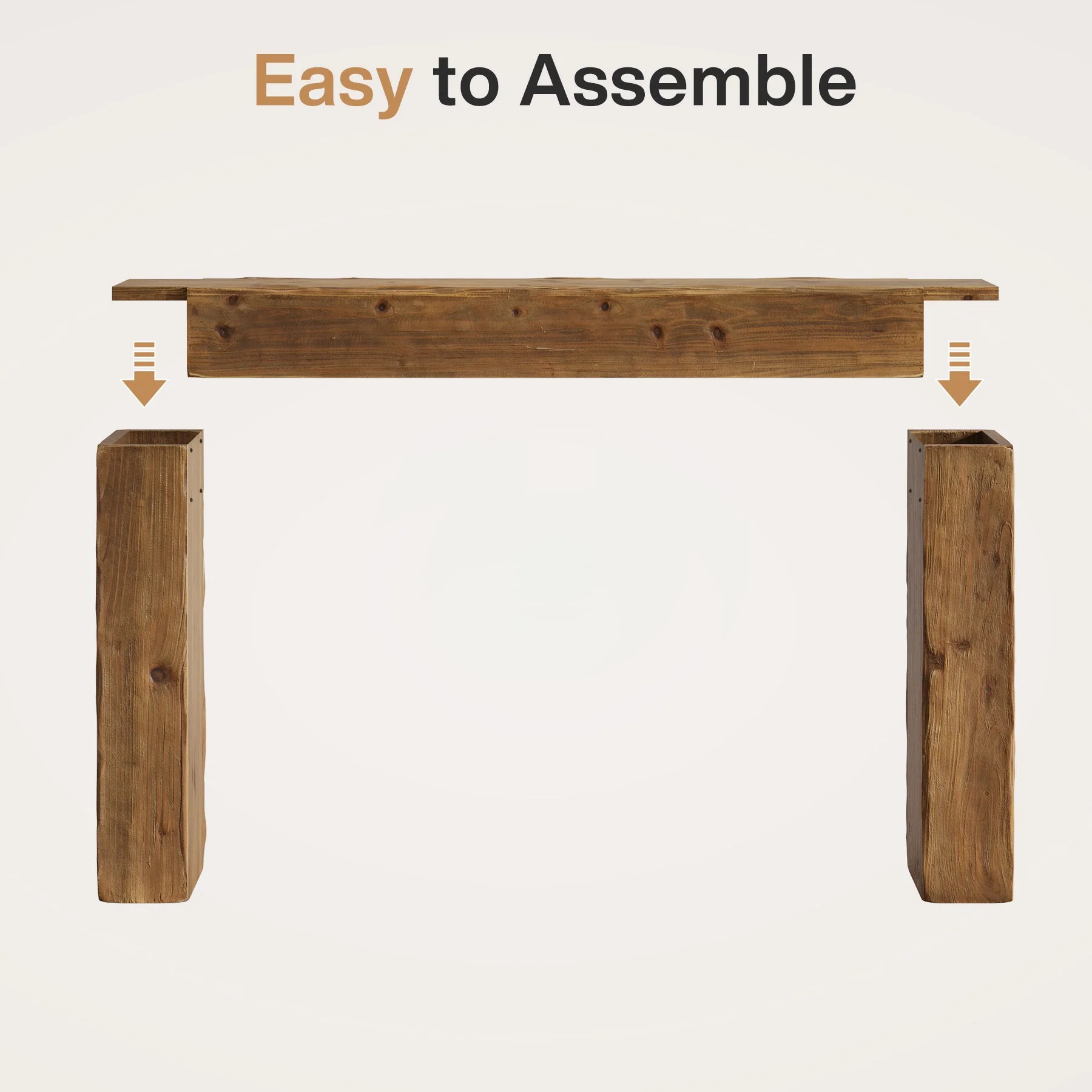 63" Wood Console Table, Farmhouse Sofa Table Entryway Table - Image 7