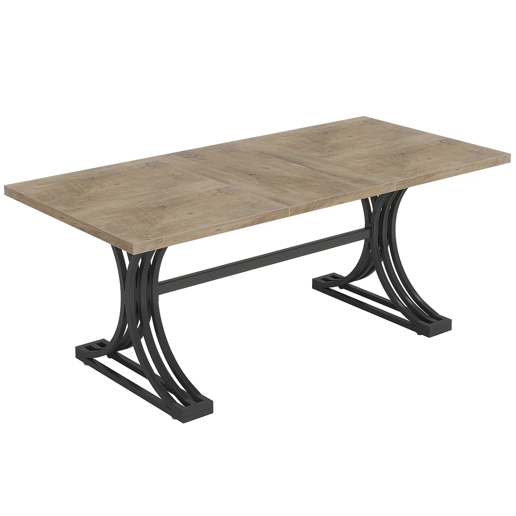 63" Rectangular Dining Table, Modern Kitchen Table with Metal Legs for 4 to 6 - Image 8