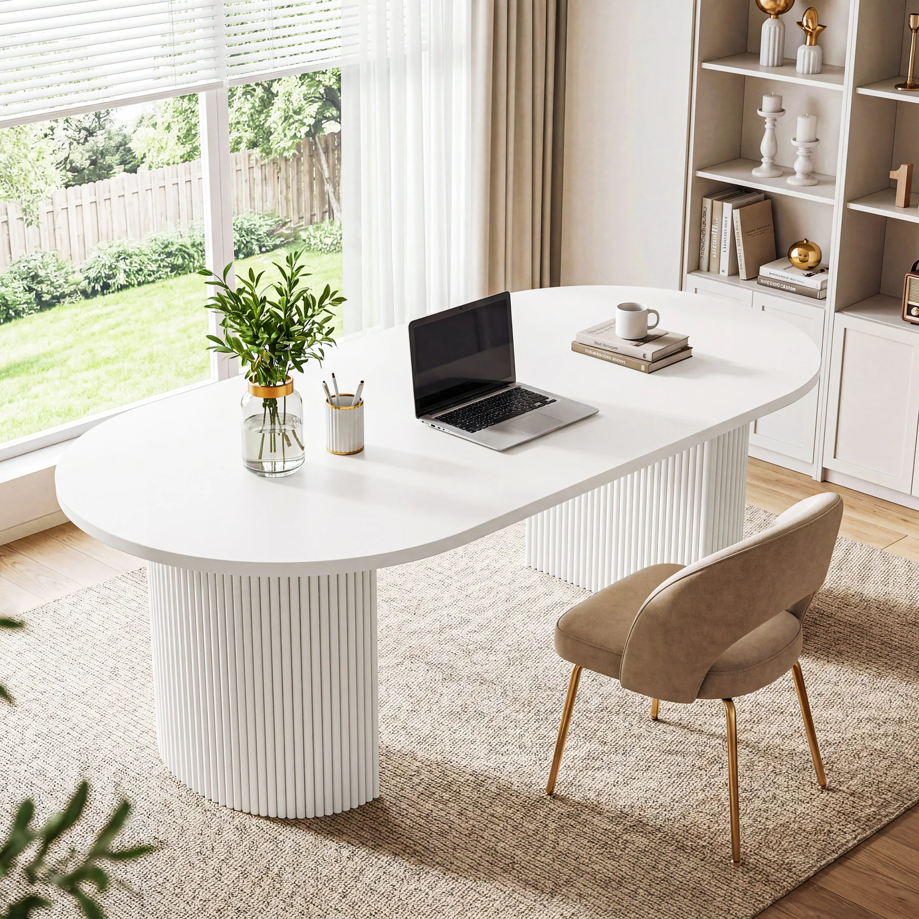 63" Executive Desk, Modern Computer Desk with Sturdy Base for Home Office - Image 4