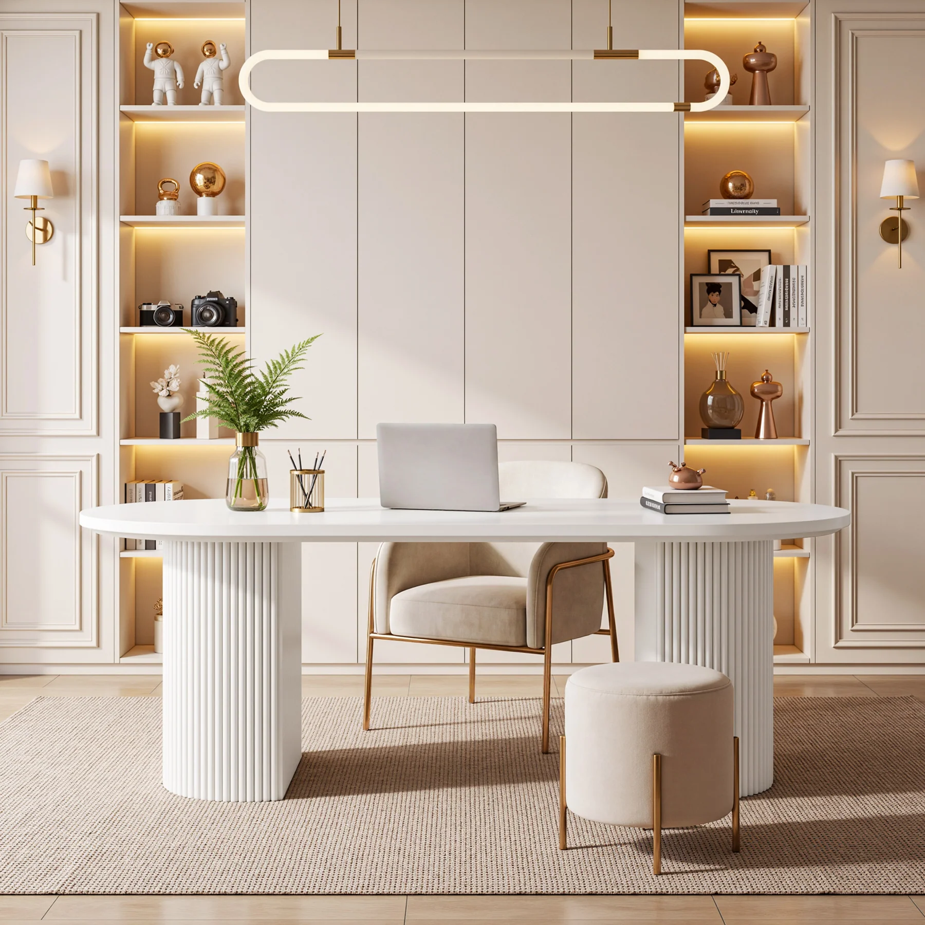 63" Executive Desk, Modern Computer Desk with Sturdy Base for Home Office - Image 6