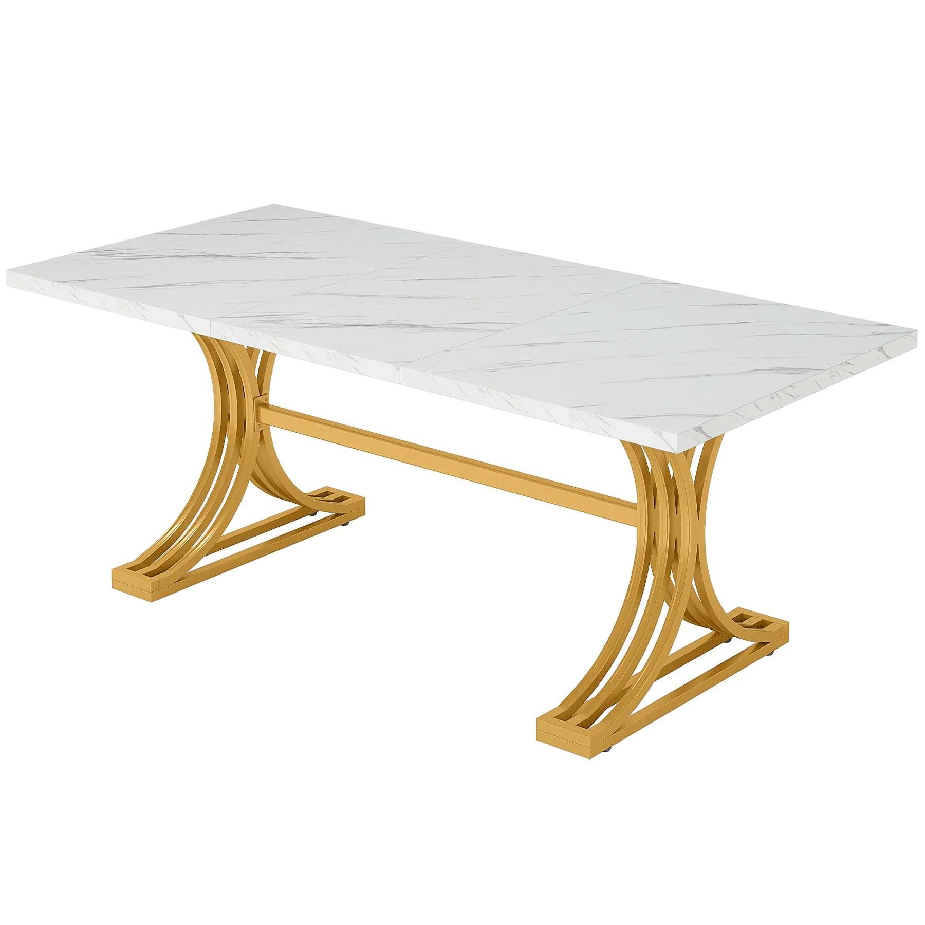 63" Executive Desk, Modern Computer Desk with Stylish Metal Legs for Home Office - Image 14