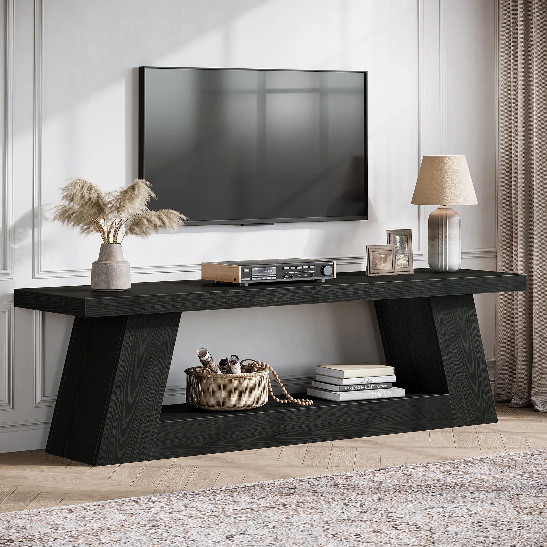 63" TV Stand for UP to 75" TVs, Media TV Console with Storage Shelves - Image 8