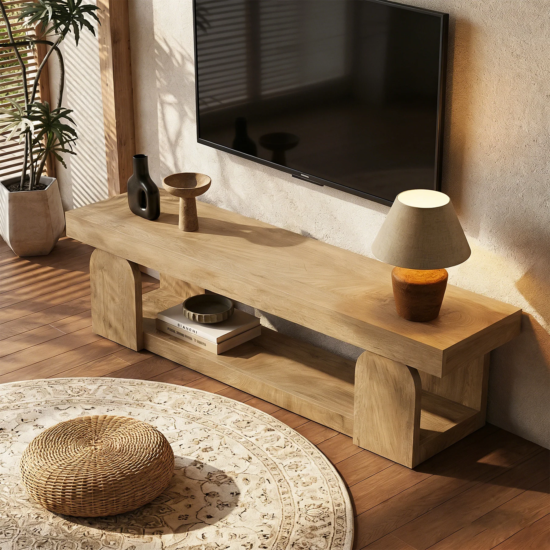 63" TV Stand, TV Media Console with Open Storage Shelf for TVs up to 65" - Image 5