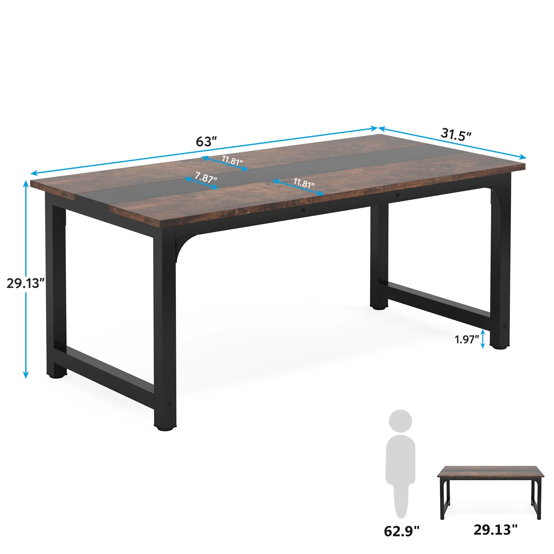 Simple Conference Table, Rectangular Meeting Table Computer Desk - Image 25