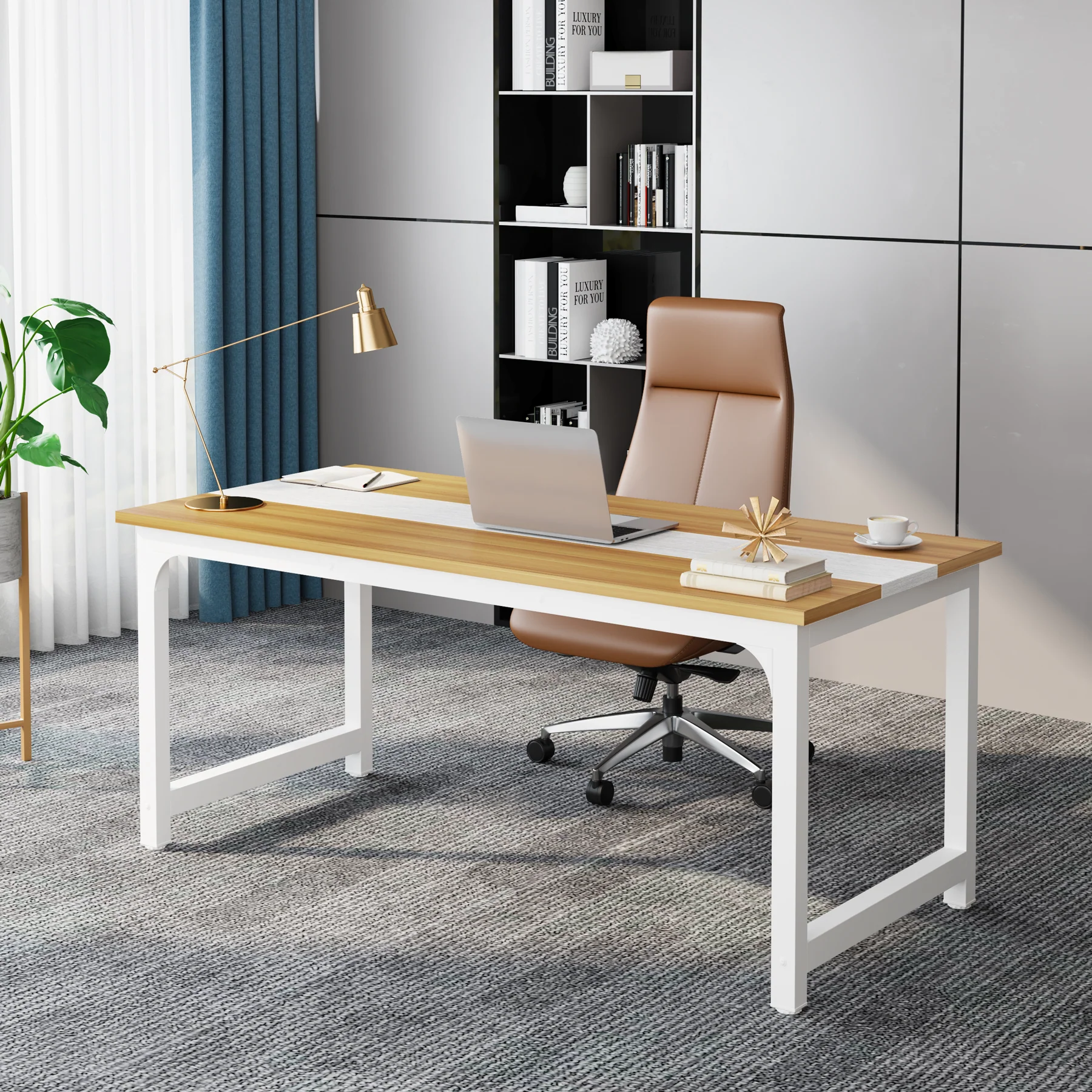 Simple Conference Table, Rectangular Meeting Table Computer Desk - Image 29