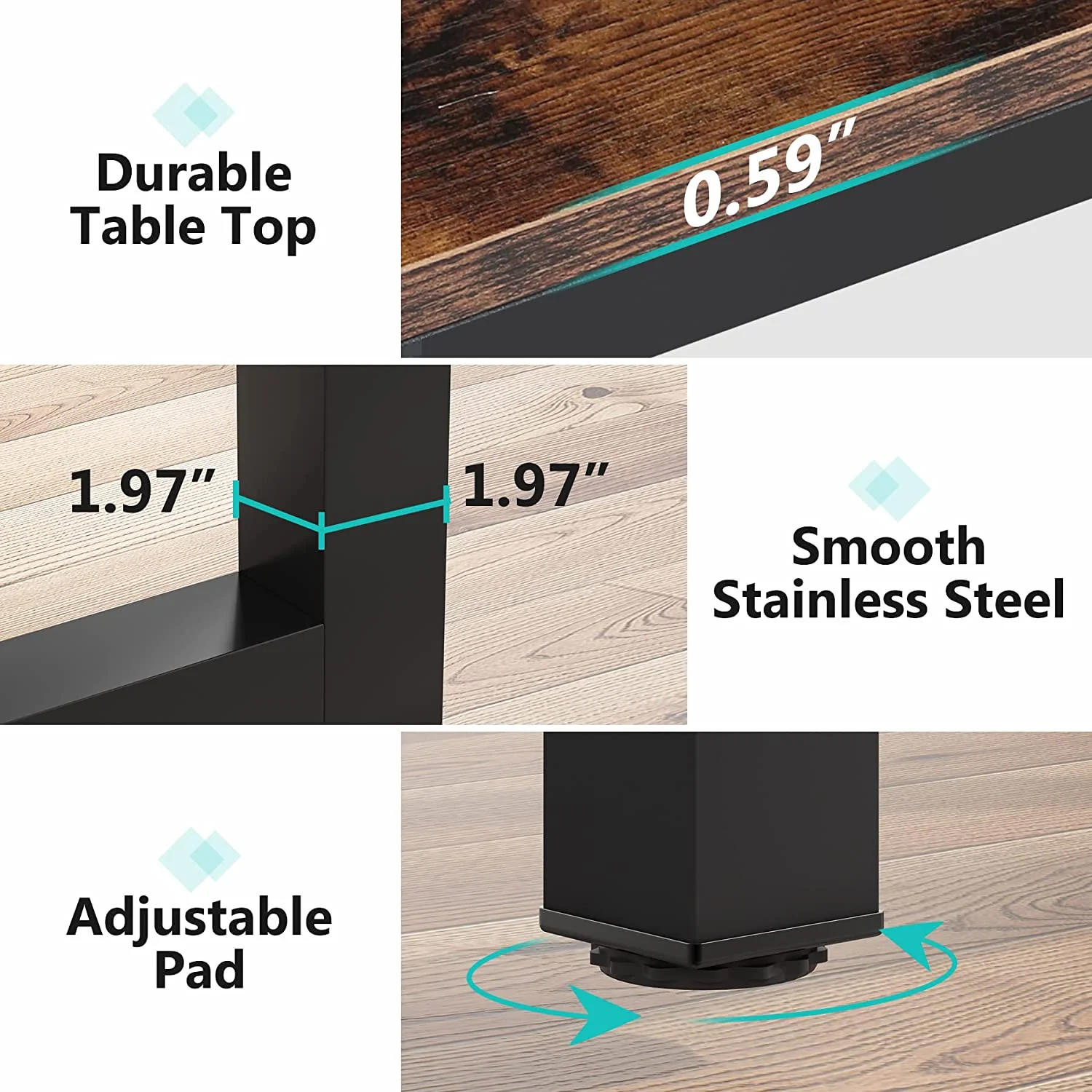 Simple Conference Table, Rectangular Meeting Table Computer Desk - Image 4