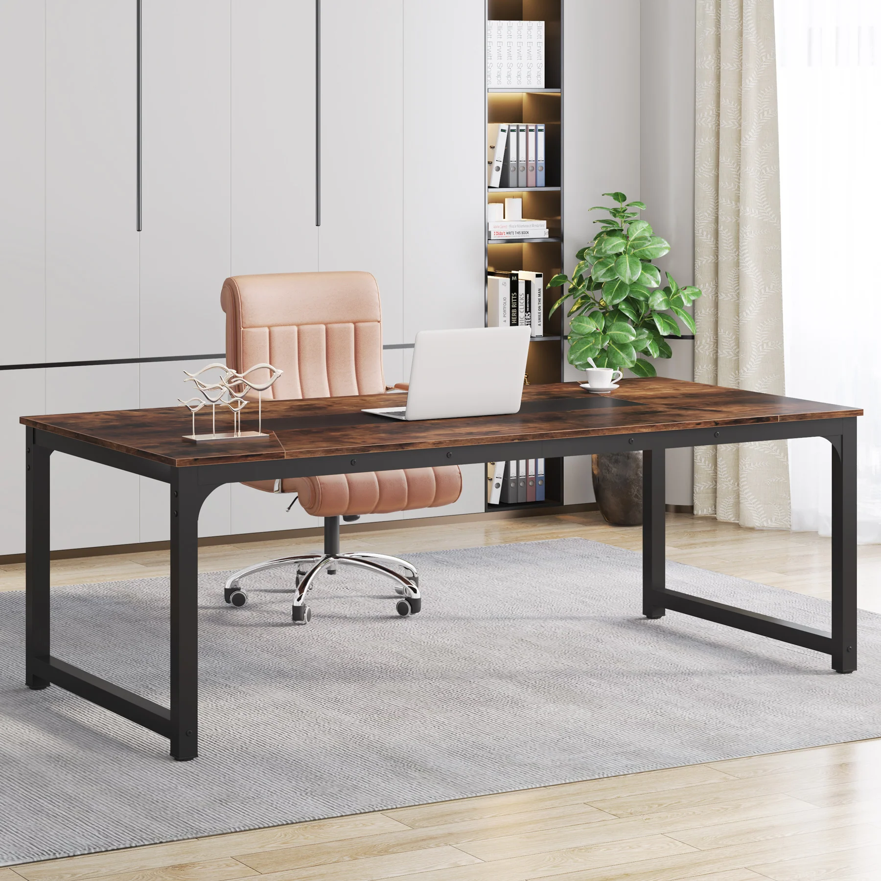 Rectangular Conference Table, 6FT Meeting Seminar Table Computer Desk - Image 3